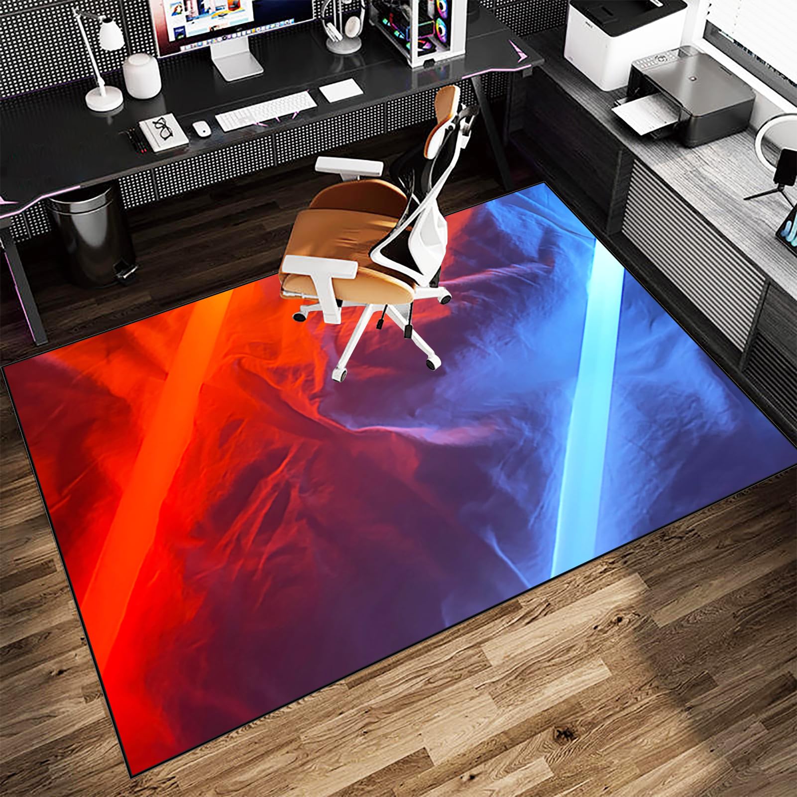 Tapis de chaise de bureau haut de gamme pour chaise de bureau à poils courts et sans poils, grand tapis de chaise de bureau pour une glisse facile, tapis de protection de sol pour ordinateur de jeu,
