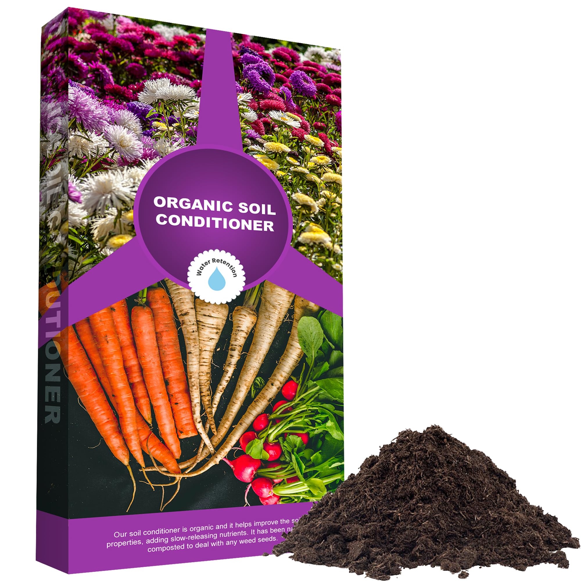 Organic Garden Outdoor Soil Conditioner Compost Soil Bags Ideal For Planting, Flower Beds, Sowing Baskets & Tubs (1 Bag (50 Litres))