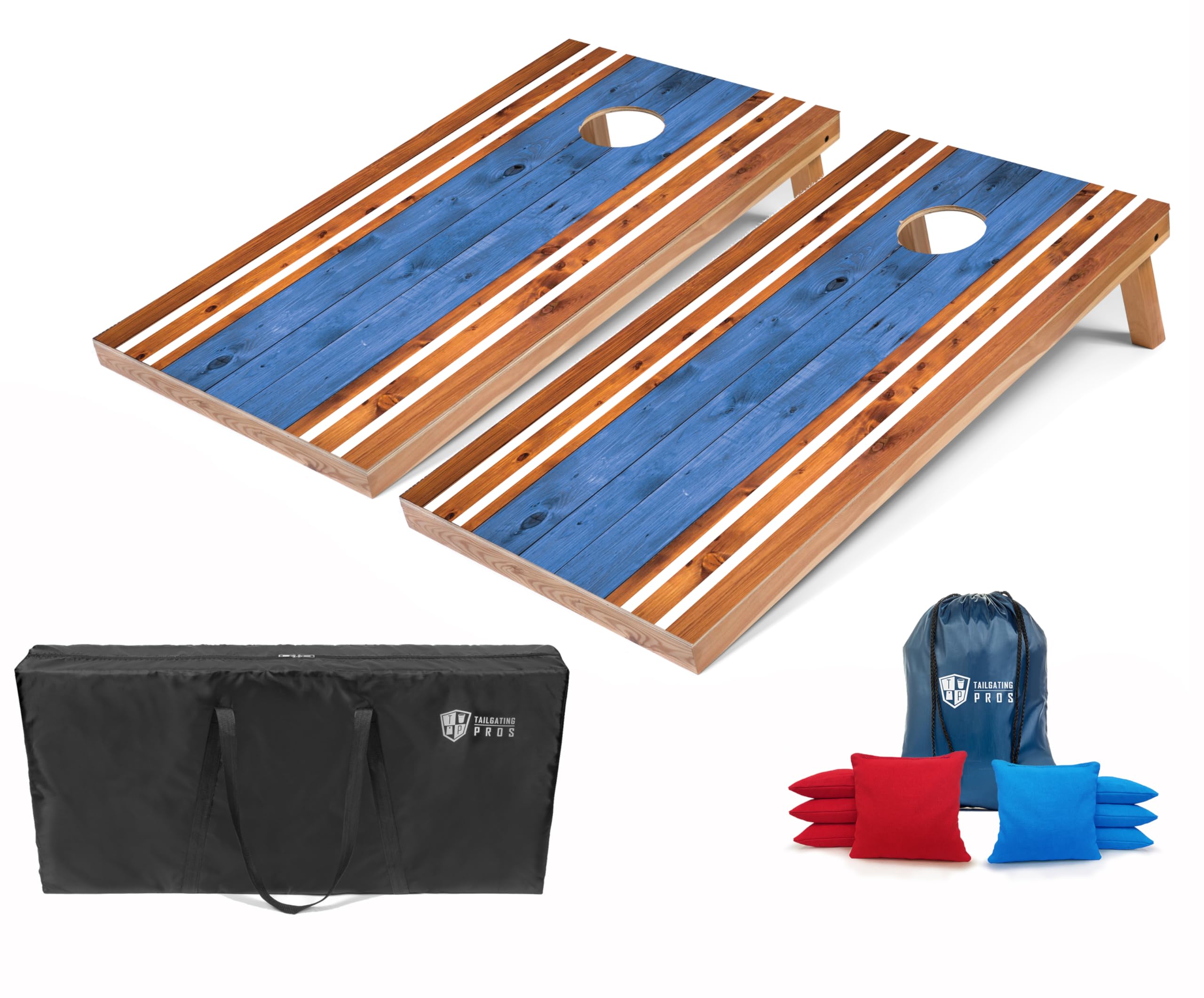 Tailgating Pros Lightweight Regulation Cornhole Boards – 2x4 ft, Portable & Durable with Bright, Fun Printed Designs – Outdoor Game Set for Backyard,