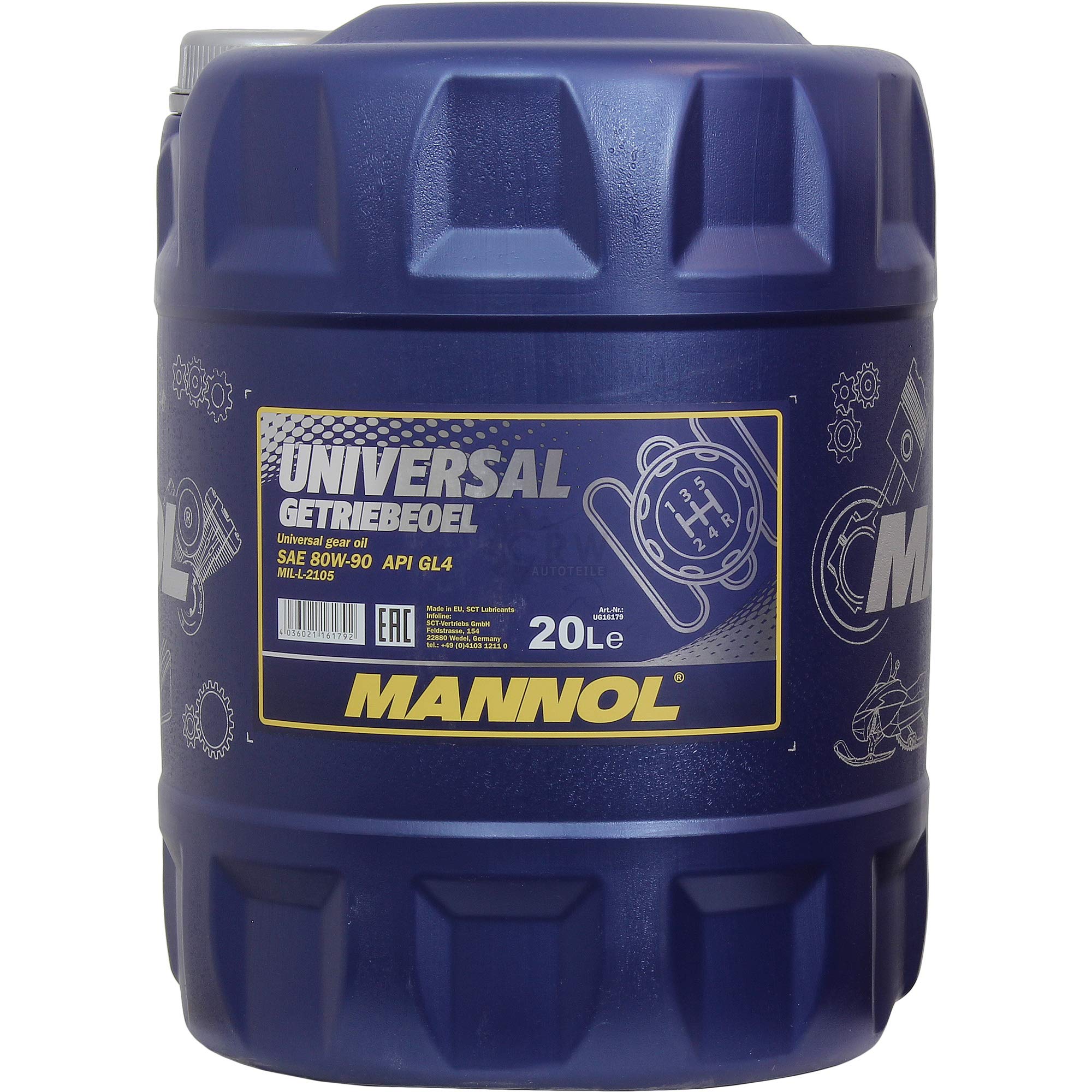 MANNOL - Olio universale per trasmissione 80W-90 API GL 4 MN8107-20, 20 litri con rubinetto di scarico