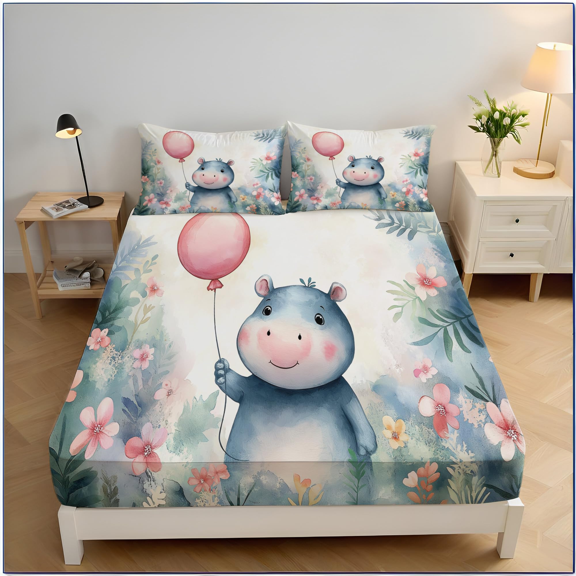 Parure de lit aquarelle animaux de la forêt en microfibre pour une chambre cocooning
