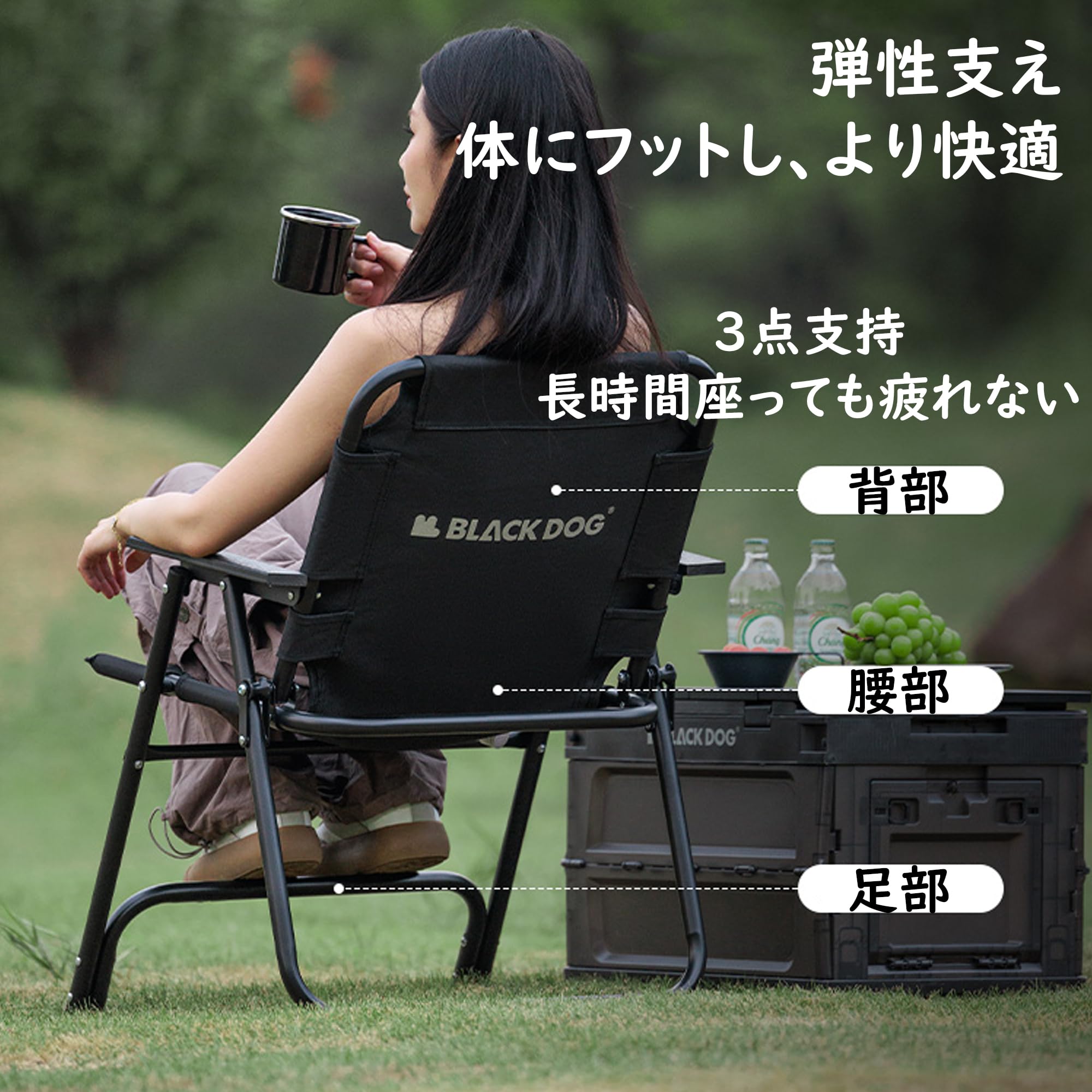 BLACK DOG アウトドアチェア ブラック Amazon.co.jp: BLACKDOG(黒犬) アウトドアチェア 折り畳み