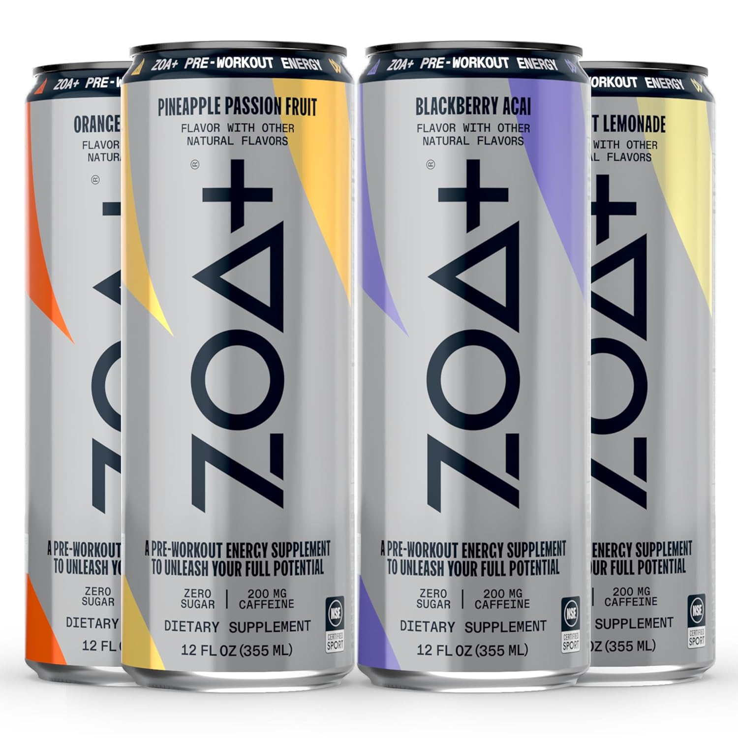 ZOA+ PreWorkout Sugar Free Energy Drink Bundle, All
