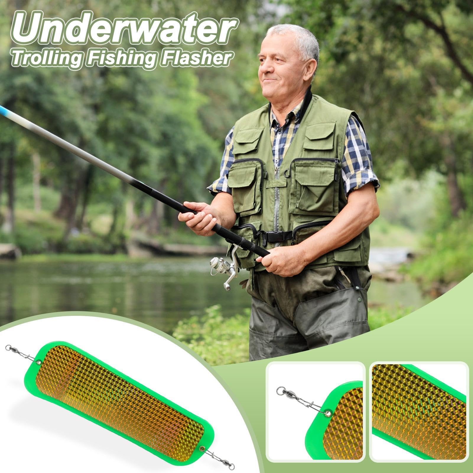 Zestaw wędkarski Flashers, przenośny podwodny wężyk Dodger, wysoka liczba połowów, rozmiar około 28 cm Dodger do trolingu, Anglii, głębokiego morza i wędkarstwa słodkowodnego 11 cali