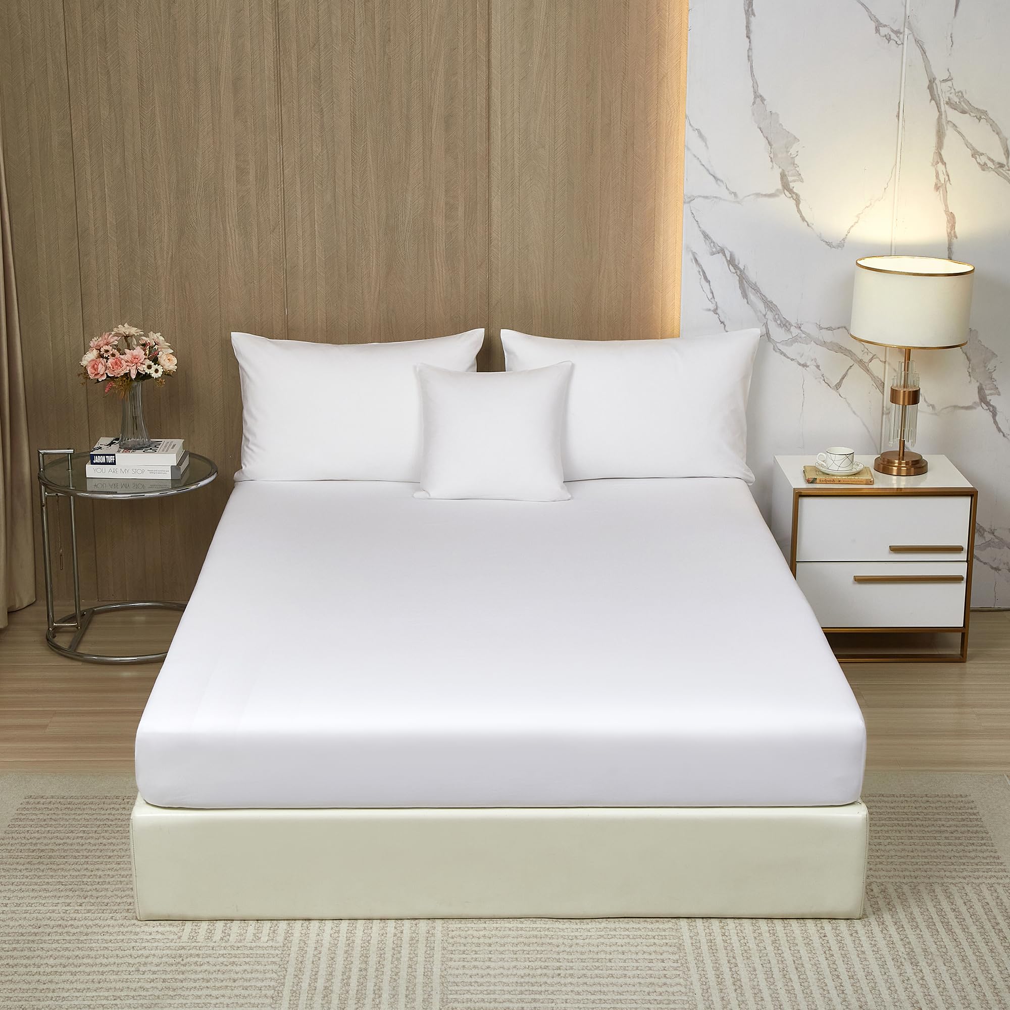 Spannbettlaken Blau Dunkelblau Muster Satin Bettlaken Glatt Glänzend Luxus Seide Spannbetttuch Boxspringbett 90 x 200 Uni Einfarbig Shining Spannbetttücher Leintuch für Hohe Matratze bis 25-30 cm