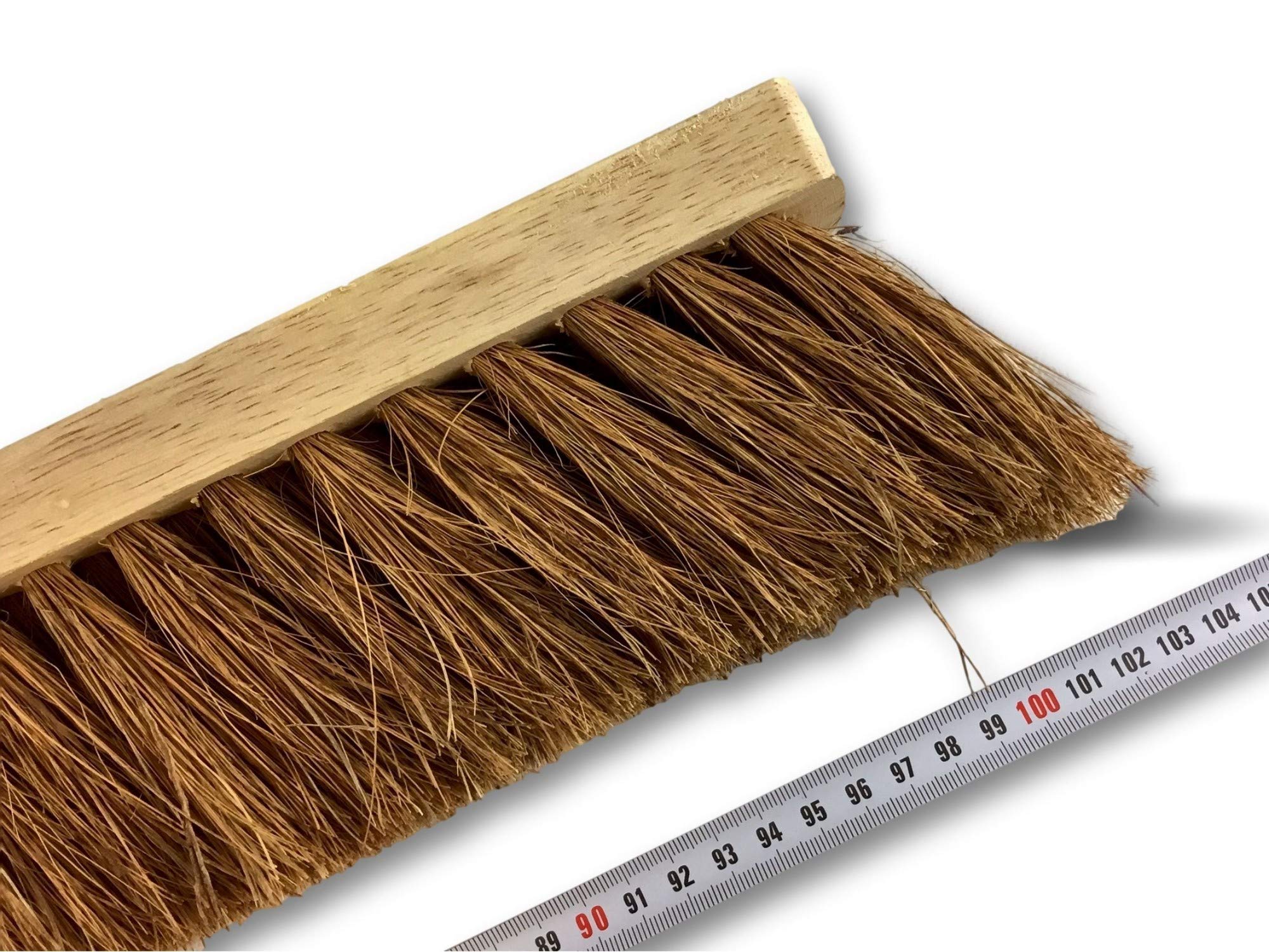 Kibros 2090M Balai d'atelier Type cantonnier 100 cm Brosse Fibre Coco Naturel Semelle Bois Douille métal boulonnée Ø 28 mm