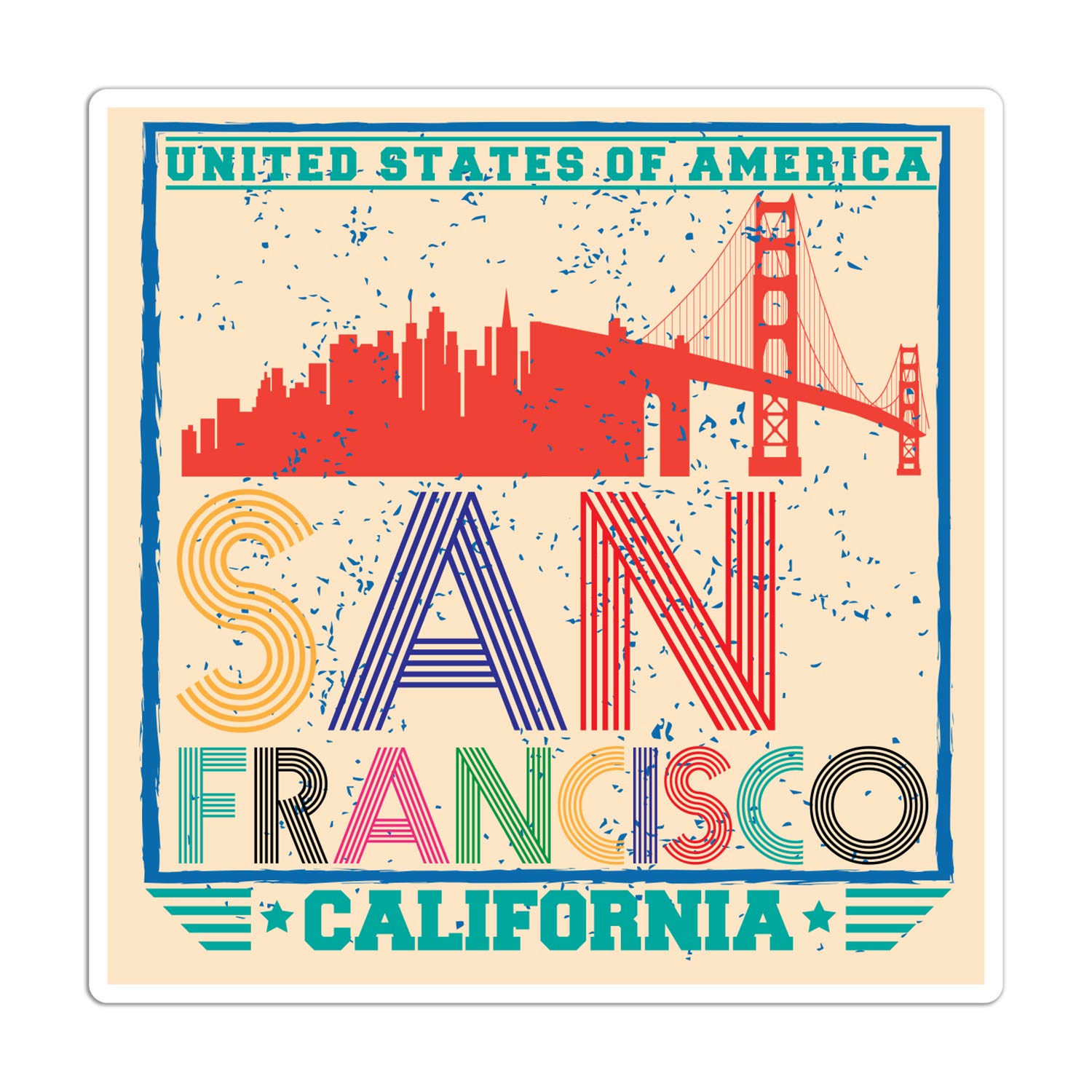 2 x 10cm San Francisco USA Vinyl Stickers - Travel Sticker Laptop Luggage #23207 (10cm Wide)