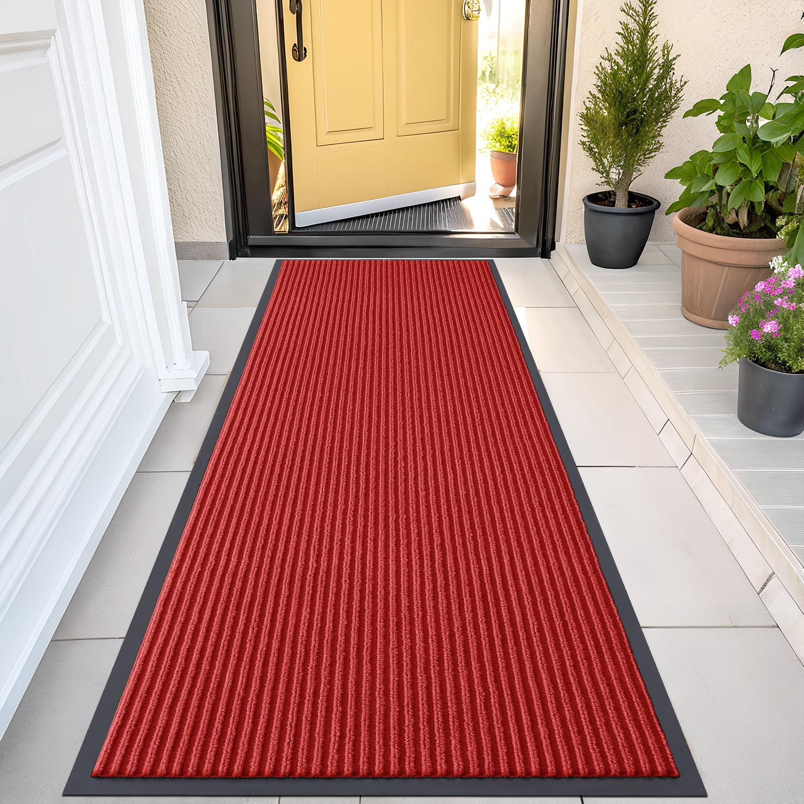 OLANLY Front Door Mat Indoor Outdoor Entrance, Waterproof Heavy Duty Doormat, Fade Resistant, Low Profile, Easy Clean Patio Porch Welcome Floor Mats for Entry, 29.5x17, Beige — view 13