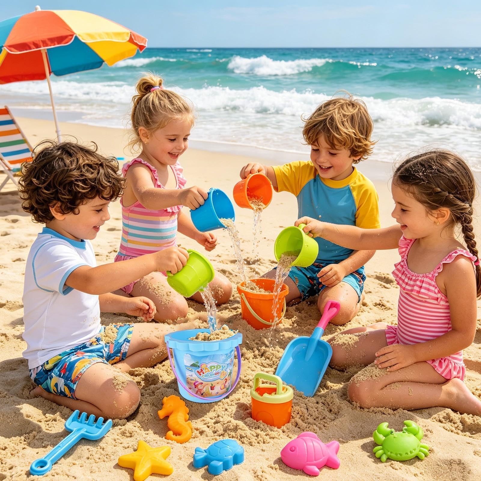 Zestaw Plażowych Piaskowych Zabawne Interaktywne Zabawy W Piaskownicy | Zestaw Plażowych Dla Dzieci Na Świeżym Powietrzu W Ogrodzie i Parku Przy Basenie Na Letnie Wakacje Podróże i Radosną