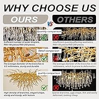 Vista 4 de Candelabros de cristal para comedor, candelabro dorado moderno de 24 pulgadas, candelabro redondo de 8 luces de rama de árbol, lámpara colgante