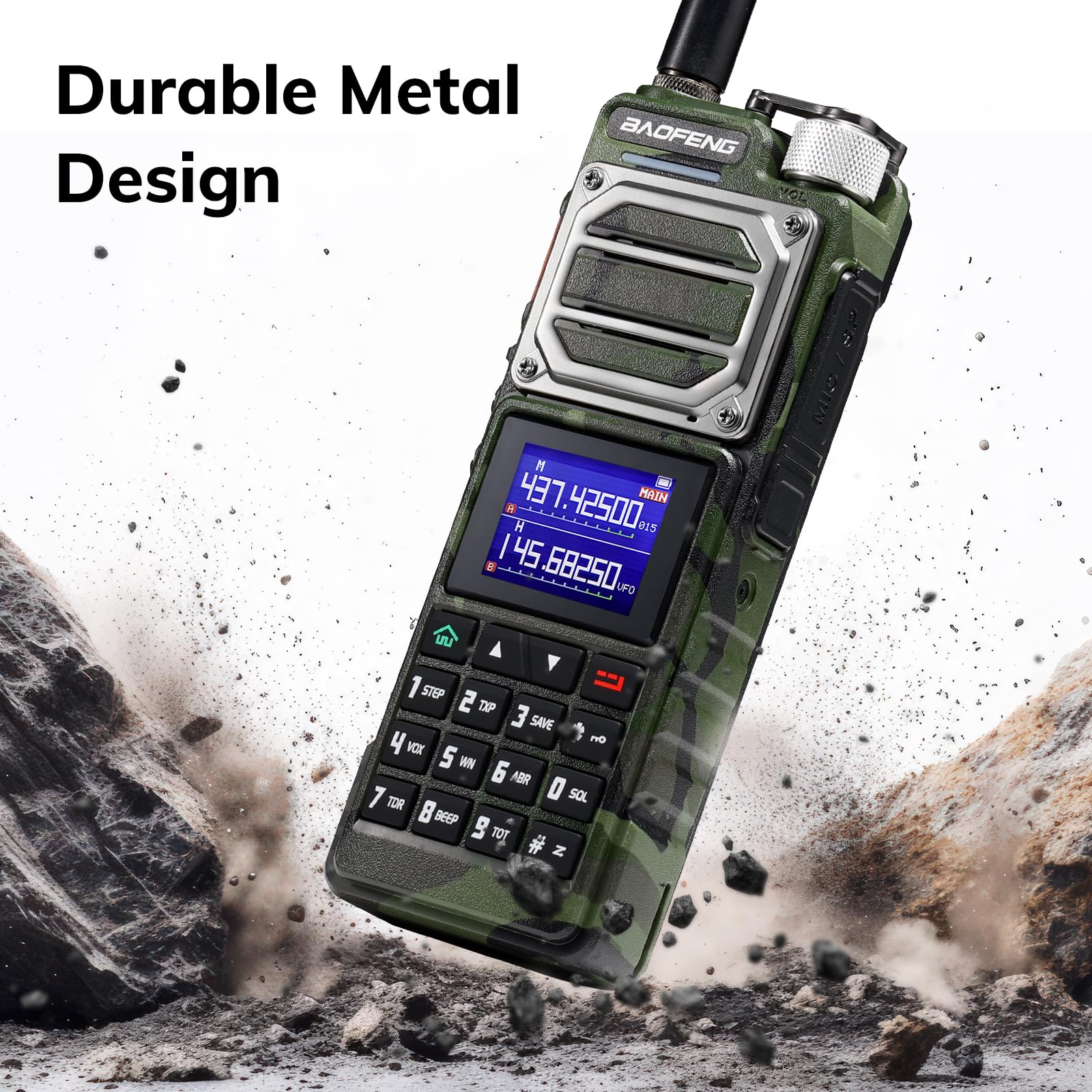 BAOFENG UV-25 Tri-Power Amateur radio ręczne, 10 W, radio długodystansowe, odbiornik UHF VHF FM Air, 5200 mAh, ładowanie typu C, antena taktyczna typu C