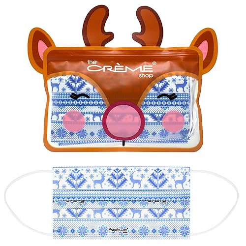 The Crème Shop Mascarillas protectoras desechables de 3 capas | Fácil respiración con uso ultra cómodo | Incluye bolsa de viaje resellable y