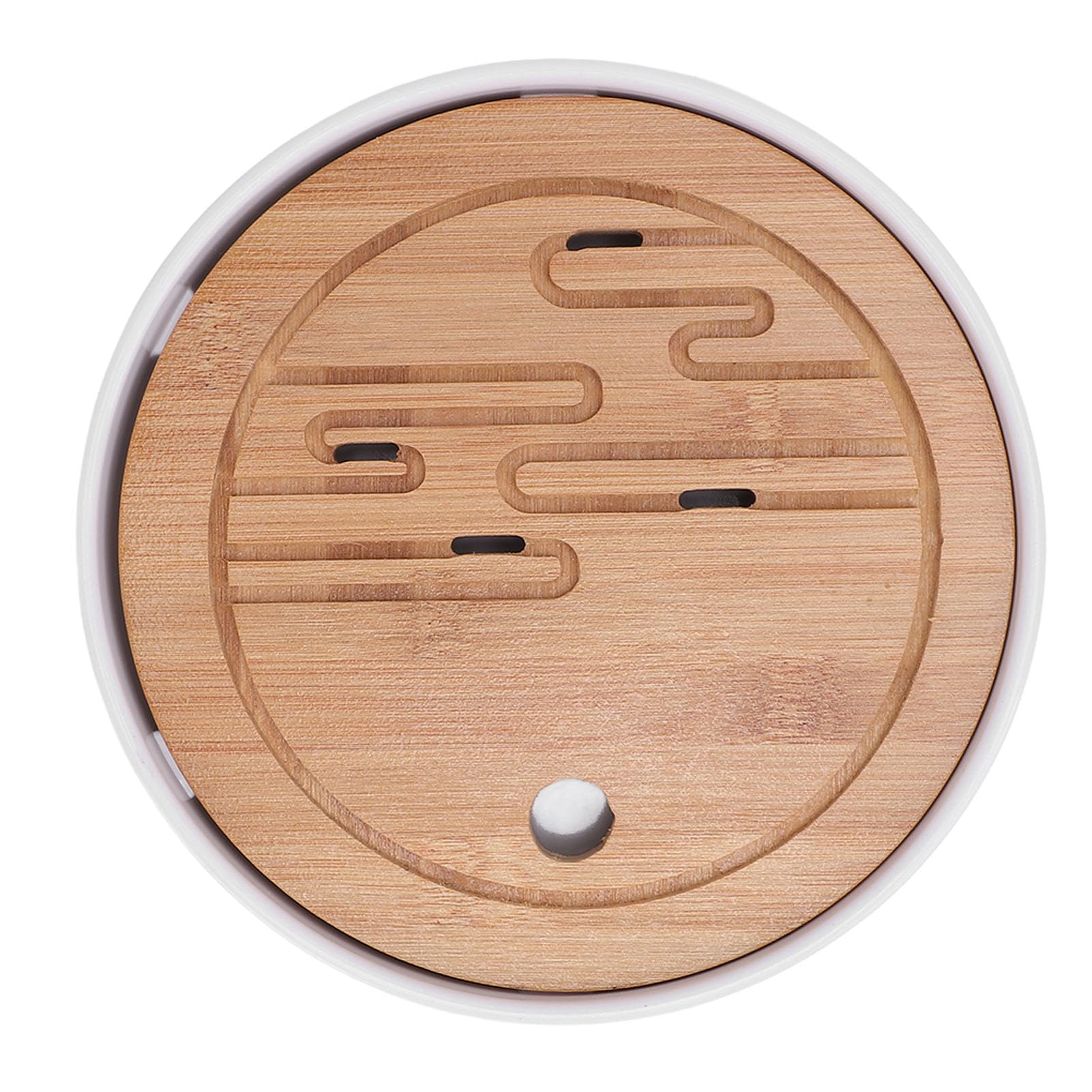 Bandeja de té de madera elegante con drenaje funcional para un servicio de té impecable