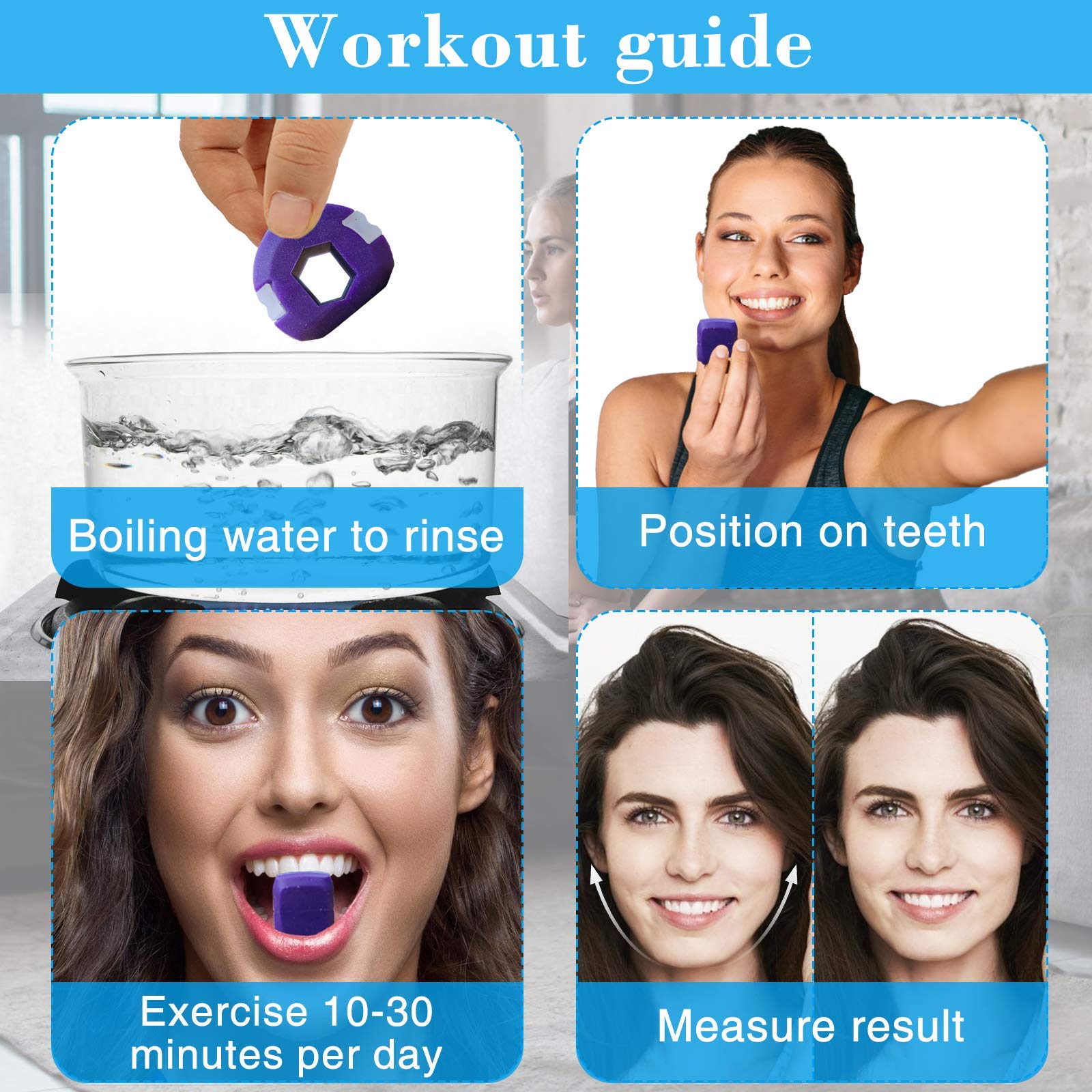 Jaw Exerciser Jawline Face And Neck Toning Facial Exerciser, Double