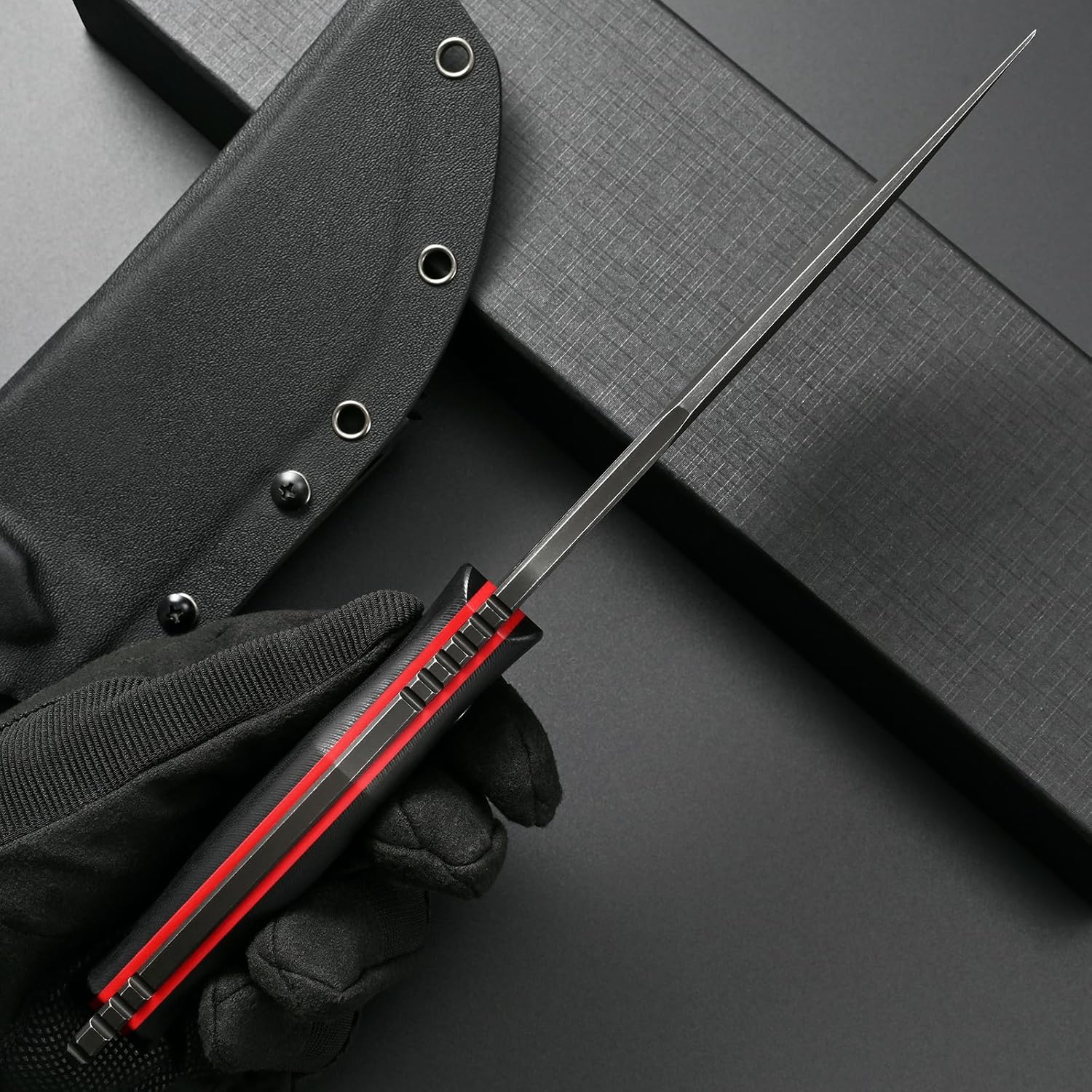 Eafengrow EF156 Fixed Blade Knife AUS-10 Steel Blade Full Tang G10 Handle EDC Straight Knife for Farm Working Camping Hunting(Black)