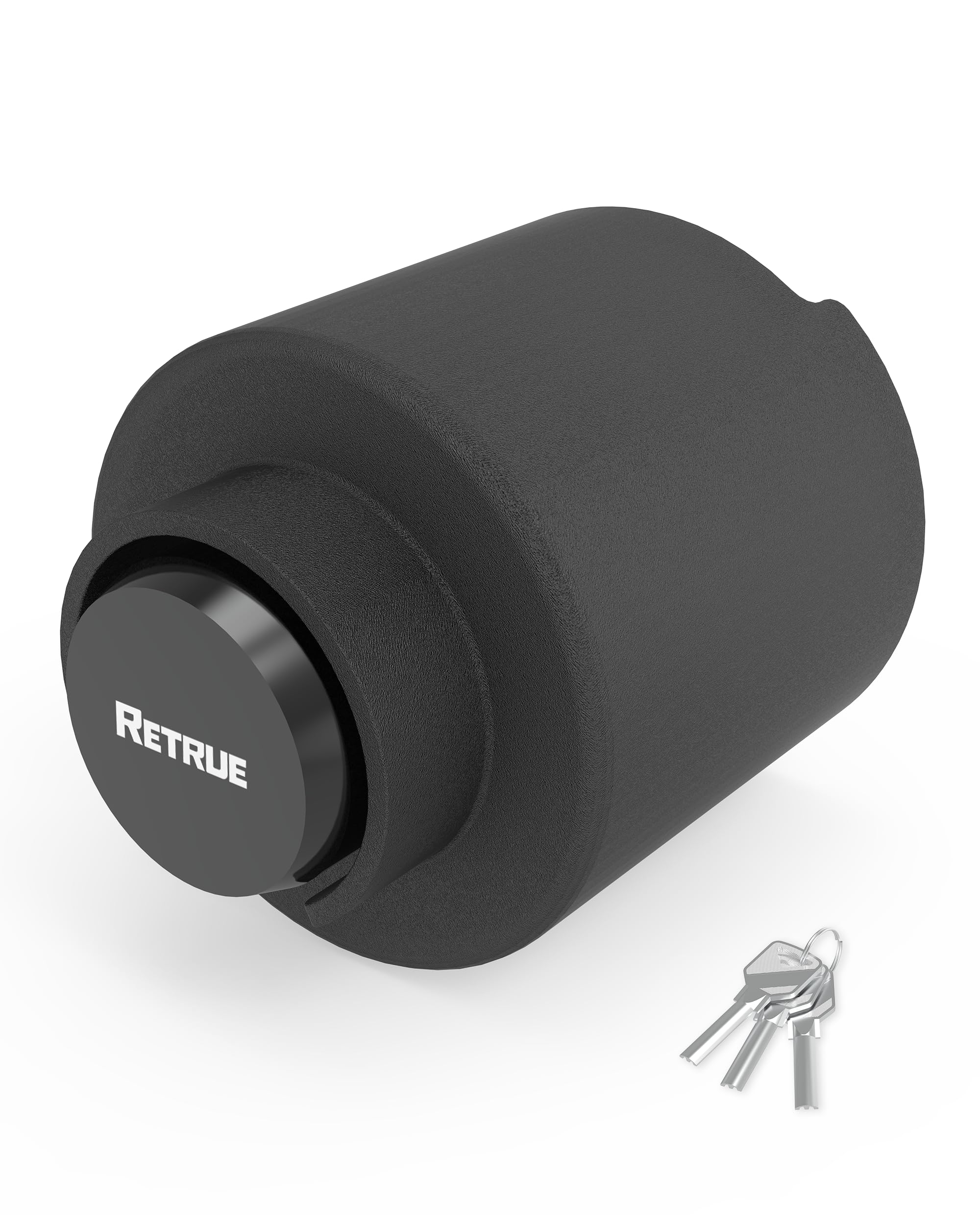 RETRUE Heavy Duty Trailer Lock, Fits 2 5/16-Inch Couplers, Ball Coupler&Safety Chains Anti-Theft,Trailer Hitch Locks for RV, Cargo, Boat, Dump Trailer (Black)