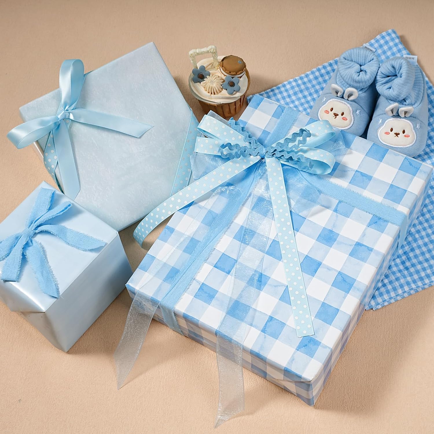 LaRibbons Baby Blue Ribbon Set for Baby Shower & Nursery Decor image 3
