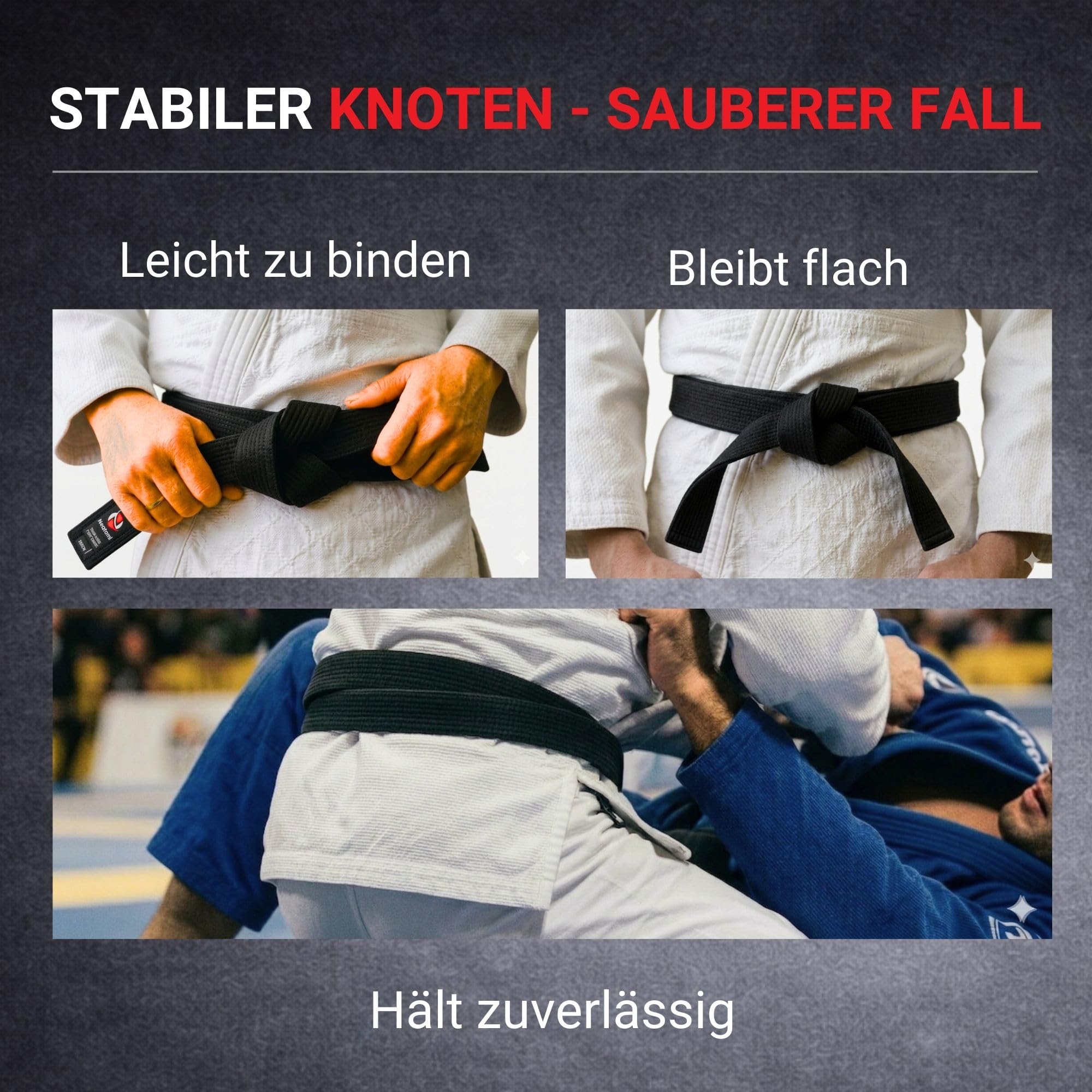 Schwarzgurt Karate/Judo/Ju Jutsu – Premium Budogürtel 5 cm breit mit 11 Nähten & Goldener Stickerei (Budo) – Schwarzer Gürtel Kampfsport für Karate, Judo, Taekwondo & BJJ