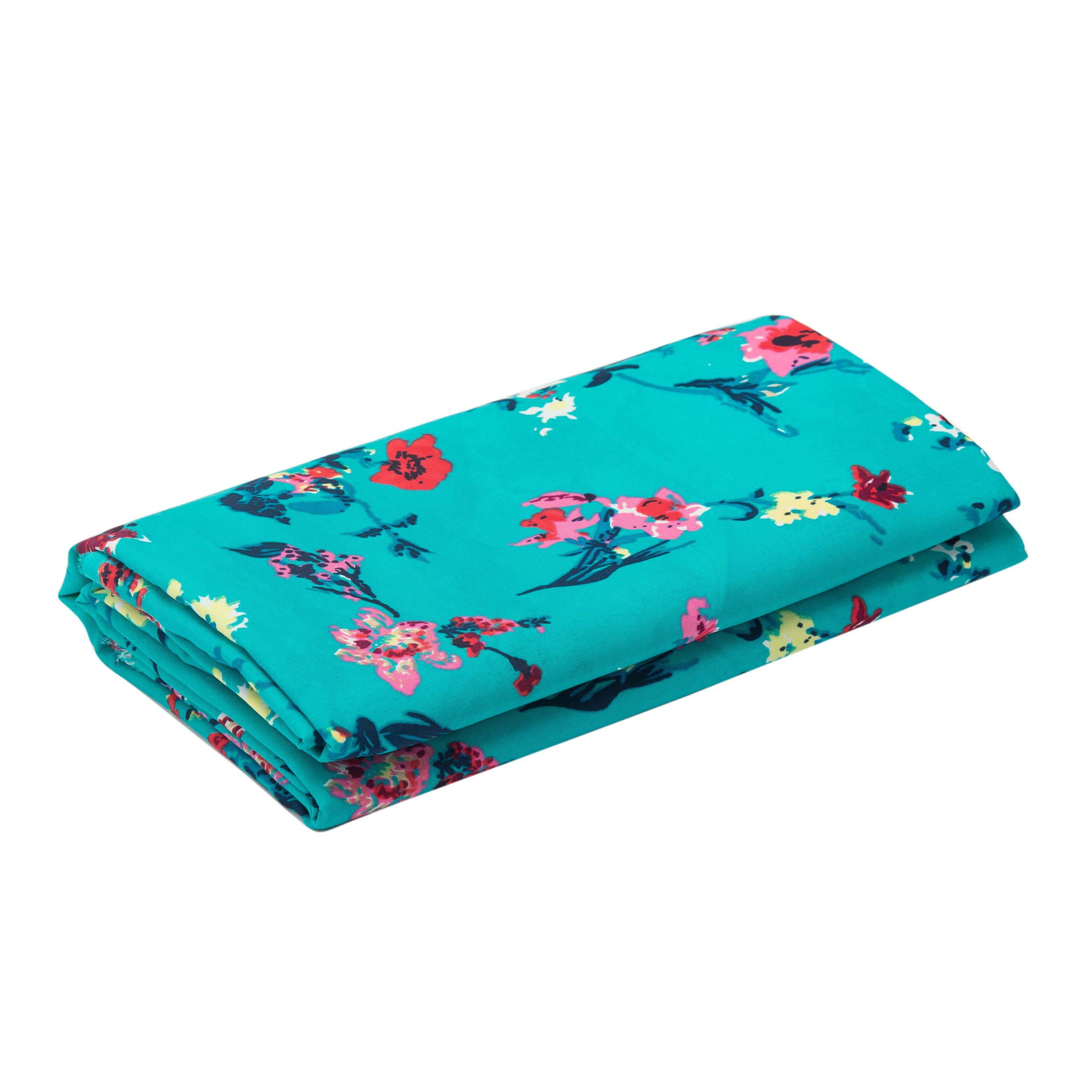 Women Ethnic 5 Yards (≈Metres) Unstitched Art Poly Crepe Floral Printed Soft and Light Weight Fabric Material for Garments and Dresses (Green)