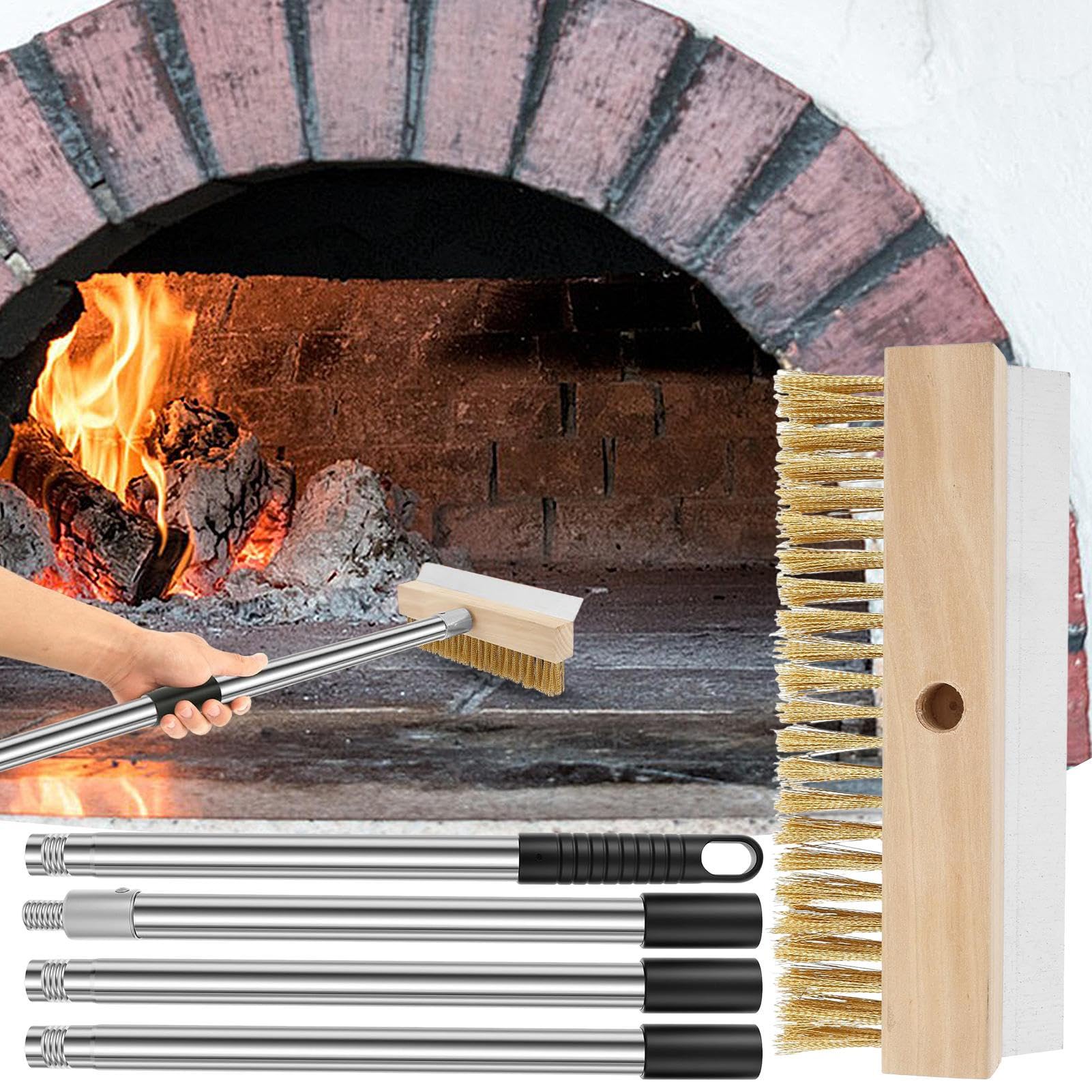 Cepillo para Piedra de Pizza Herramienta de Limpieza Barbacoa Parrilla | Cepillo De Limpieza Para Horno De Pizza De 149 Cm Para Comercial, Exterior, Hogar, Barbacoa