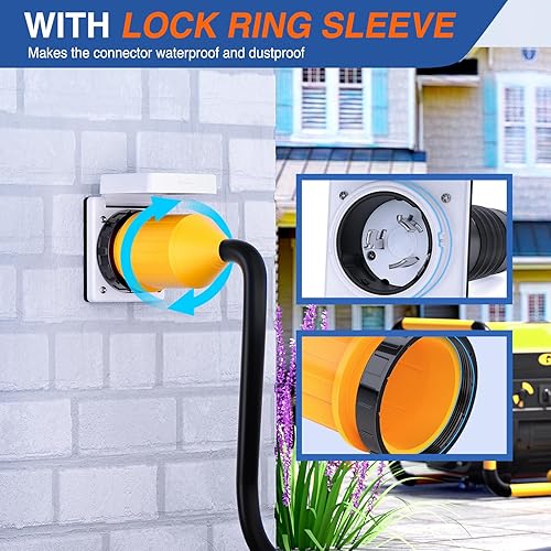 Miniatura 4 de Nilight Kit de alimentación de 50 amperios para autocaravana con protector de cable de arranque, listado ETL, 125250 V, NEMA SS2-50P, SS2-50R,