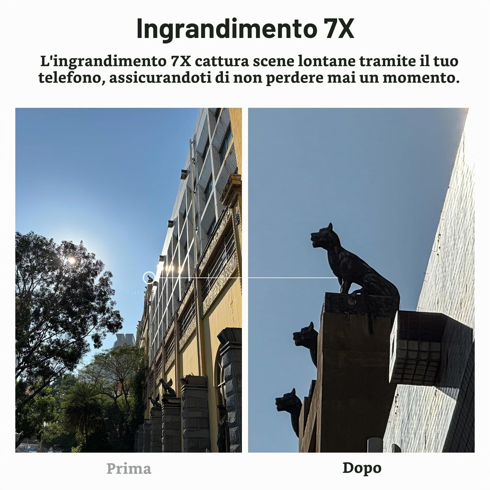 NEEWER Teleobiettivo HD Solo per piastra posteriore con filettatura da 17 mm, 7 x con 15 elementi 12 gruppi, compatibile con SmallRig NEEWER iPhone Samsung Gage con adattatore obiettivo 17 mm, LS-36