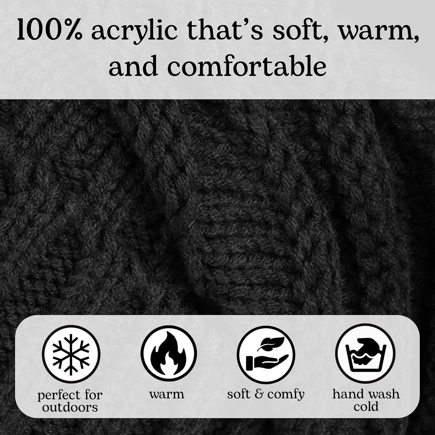 Funky Junque Exclusives Slouchy Beanie for Women – Oversized Winter Hat, Chunky Cable Knit Beanies, Unisex Cold Weather Hats - Image 5