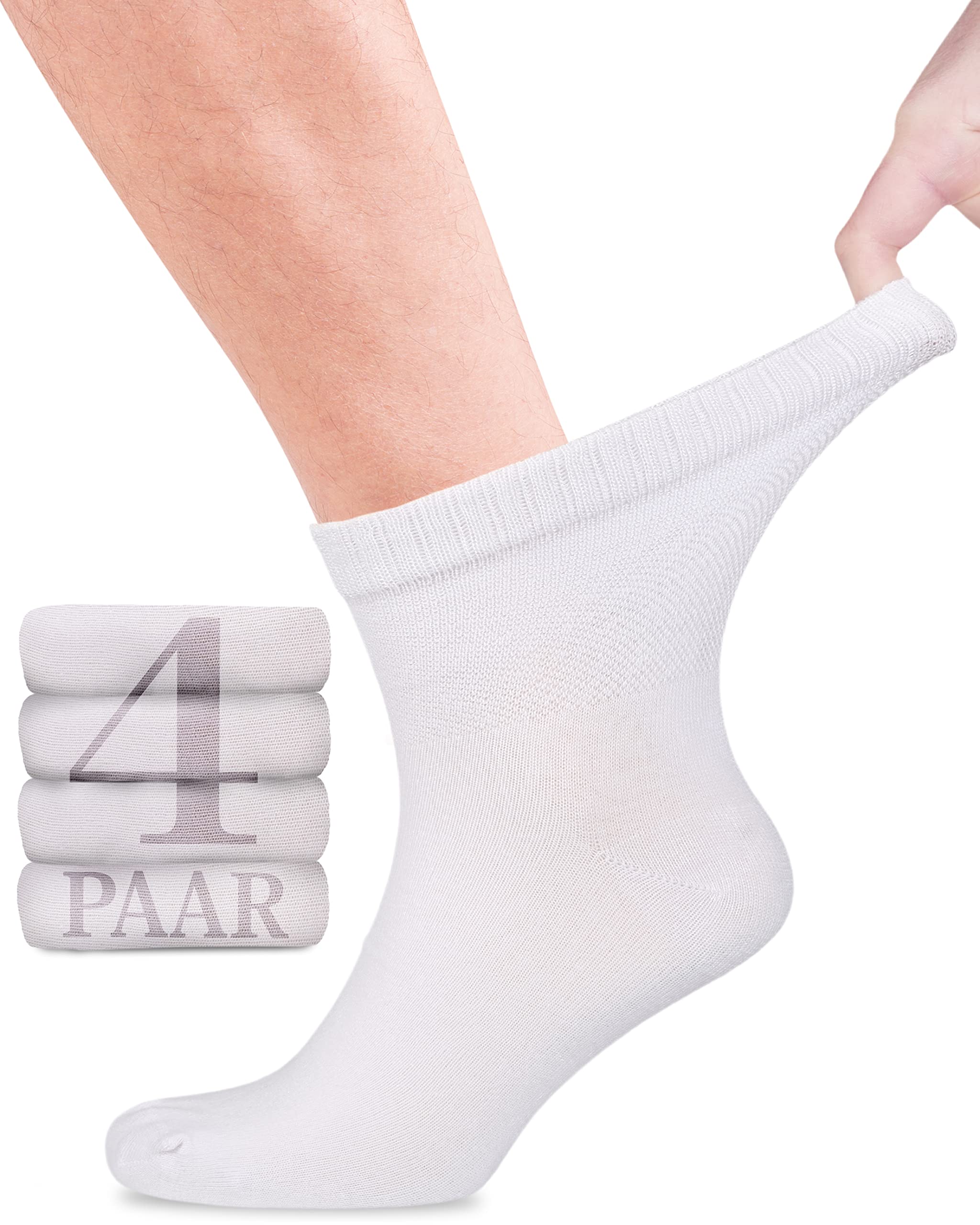 Fiera Besa Diabetikersocken für Herren mit Komfortbund ohne Gummibund, Knöchelhoch, Diabetiker Socken ohne Gummi & ohne Naht