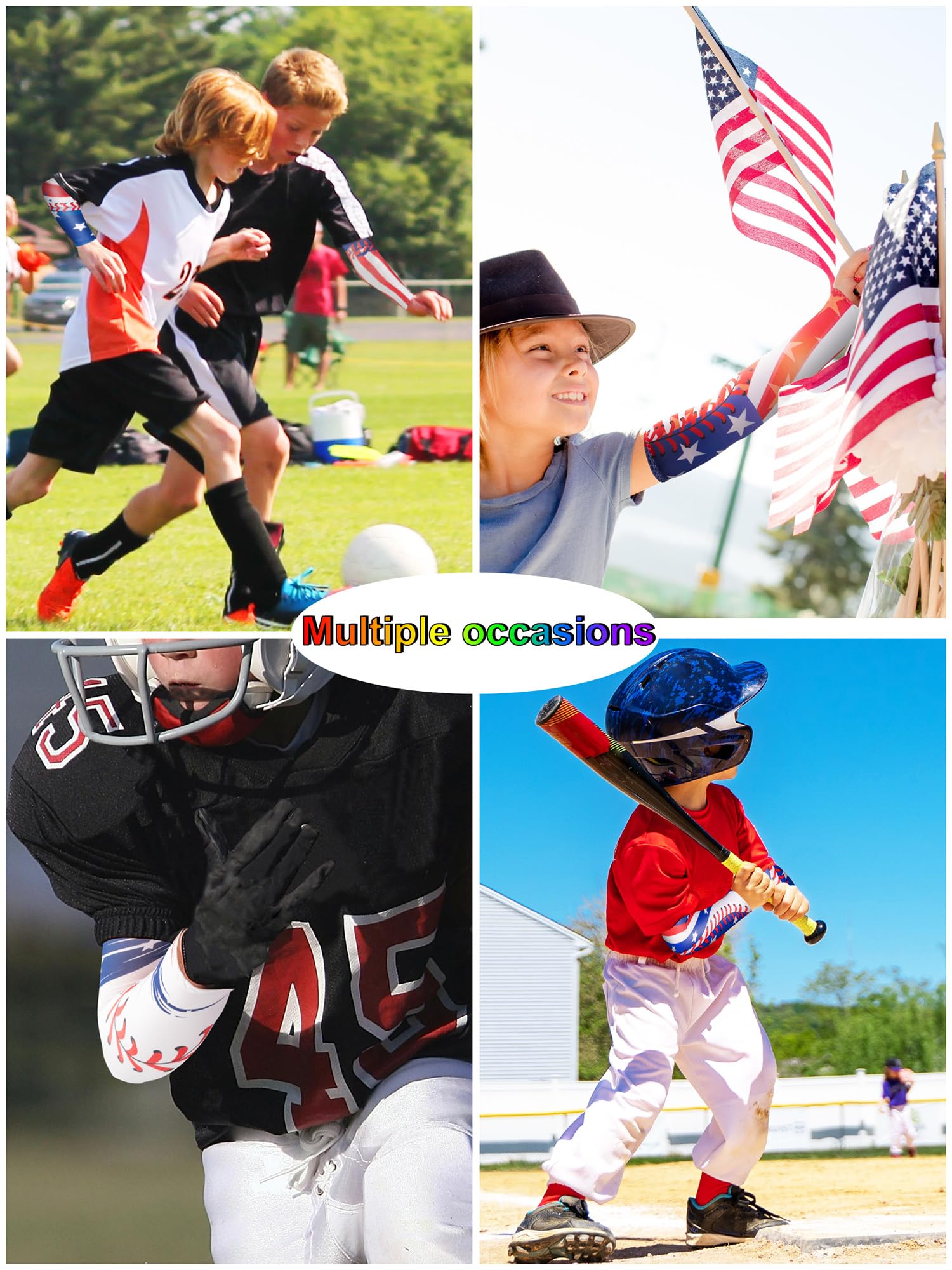12 pares de mangas deportivas para niños, básquetbol, béisbol, protección UV, protección solar