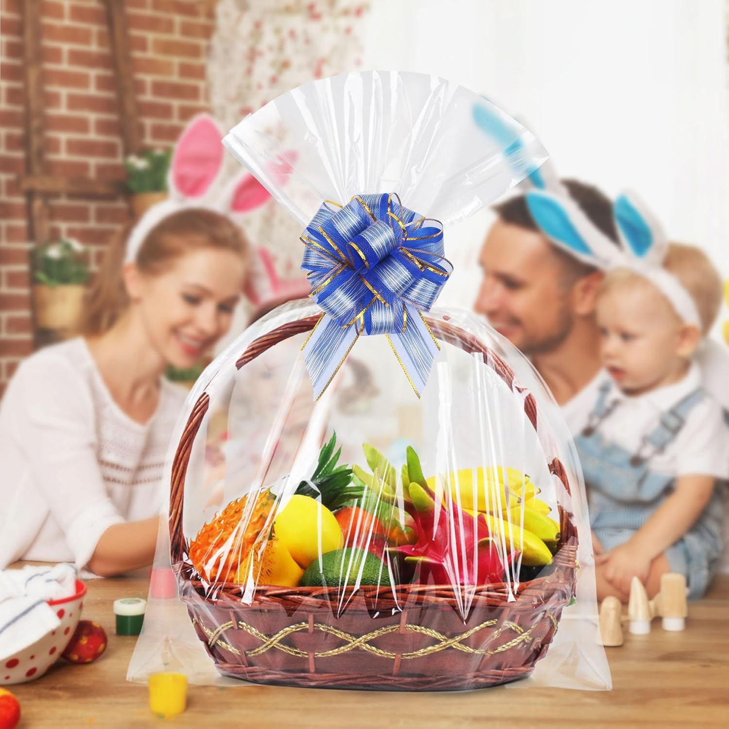 JOYIT 10 Pack Large Pull Bows 6 Inch - Big Blue Bows for Gift Wrapping, Ribbon Pull Bows for Mother's Day, Wedding Baskets Birthdays Gift - Image 5