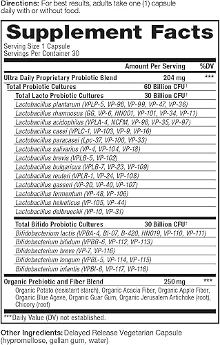 Miniatura 2 de Vital Pro Naturals Ultra Daily Probiotic Plus Prebióticos 30 Cápsulas