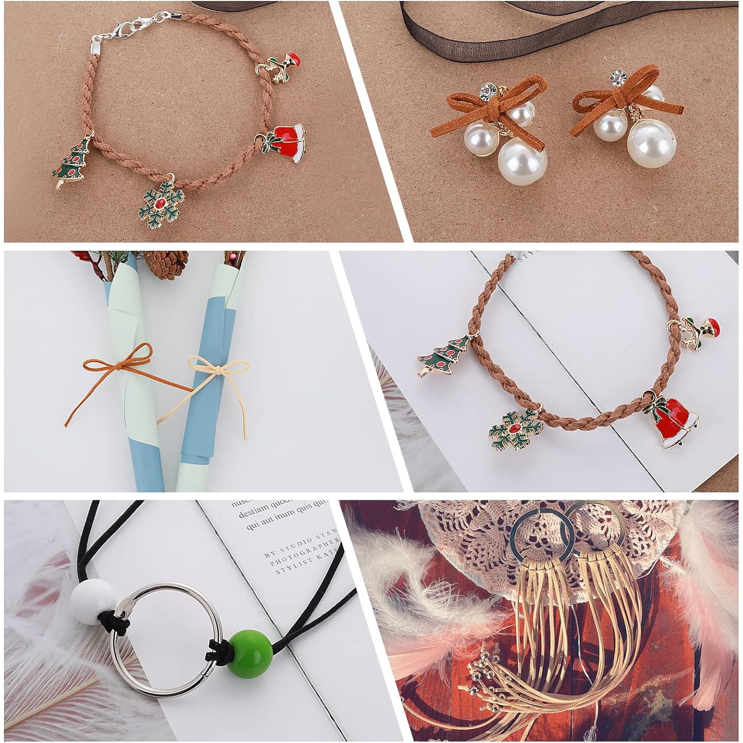 Set Cordoncini In Pelle Scamosciata Per Gioielli Fai Da Te – 7 Colori, 5 Metri Ciascuno – Corda Microfibra Per Bracciali E Collane