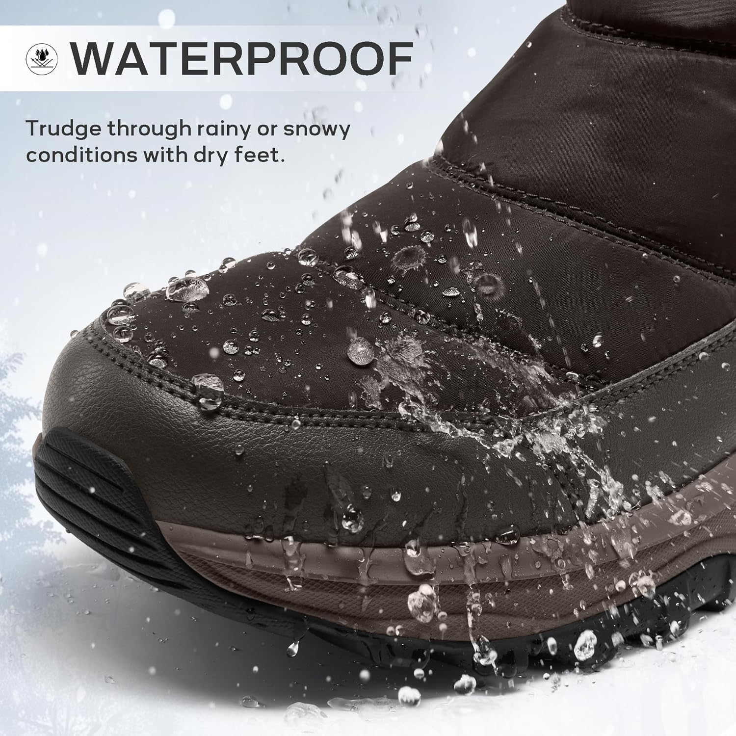 Snow Boots for Men Waterproof Winter Boots with Arch Support Lightweight Outdoor Casual Boot - Image 3