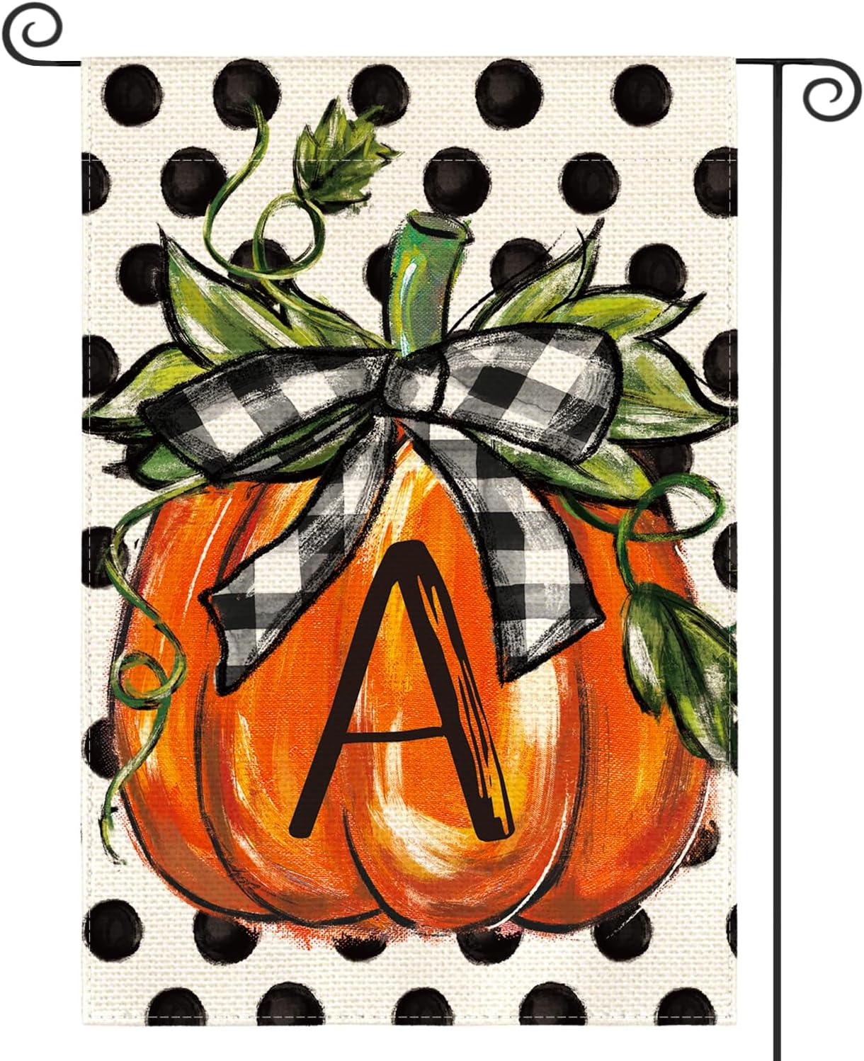 AVOIN colorlife Fall Monogram Letter A Garden Flag 12x18 Inch for Outside