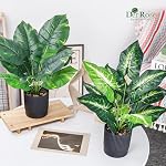 Der Rose 2 Pack 16" Fake Plants Black Artificial Plants for Modern Bathroom Bedroom Office Home Decor Indoor