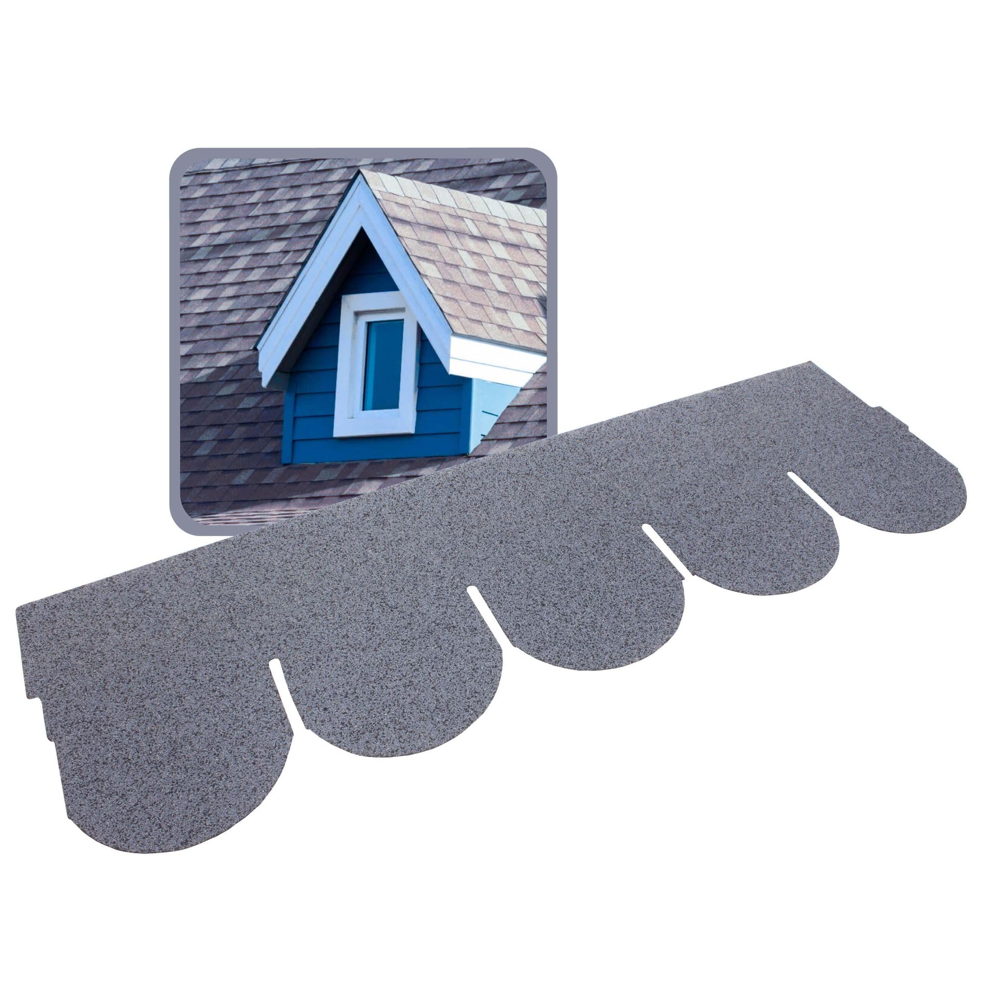 20x Bitumen Dachschindeln Biberschwanz Grau 1 m x 32 cm - 2,6 m² selbstklebend mit Glasvlieseinlage - wetterfest & UV-beständig für Gartenhaus, Carport, Garage, Pavillon