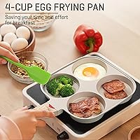 Vista 2 de MyLifeUNIT Sartén para huevos de 4 tazas antiadherente, sartén para huevos fritos para desayuno, panqueques, hamburguesas, sándwiches, adecuada