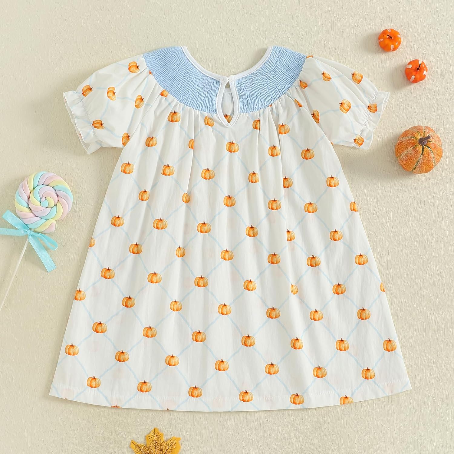 Toddler Baby Girl Easter Outfit Cross Embroidery Smocked Dress Short Sleeve Striped Dresses Cute Summer Clothes - Image 5