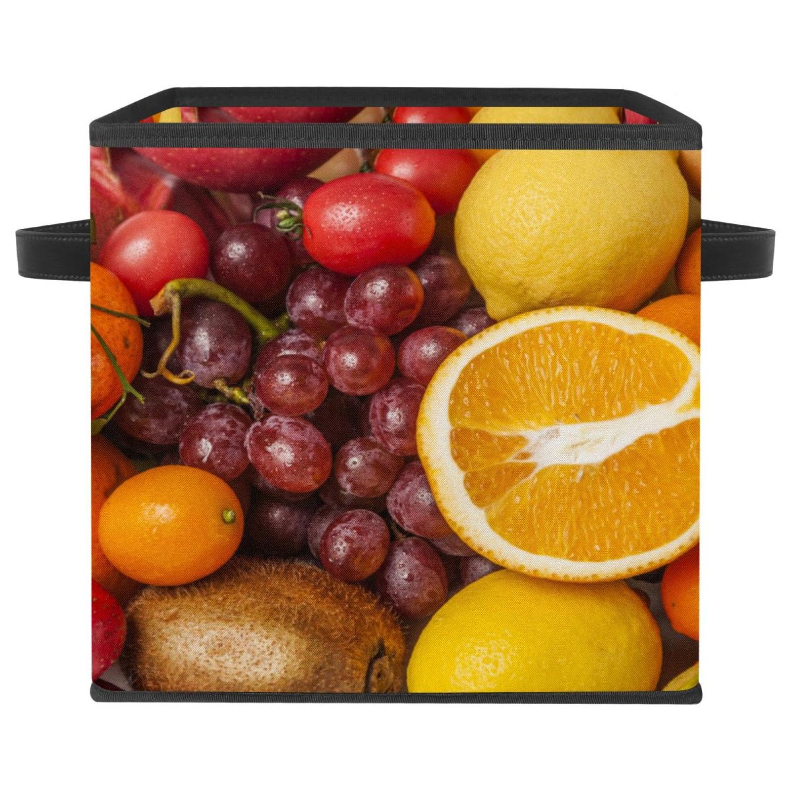 Boîte de rangement pliable motif fruits pour placard et chambre