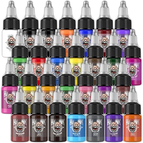 Hawink Tattoo Ink Set 1/2 oz (15ml) 28 Colors Pigment Kit Tattoo Supplies TI203-15-28