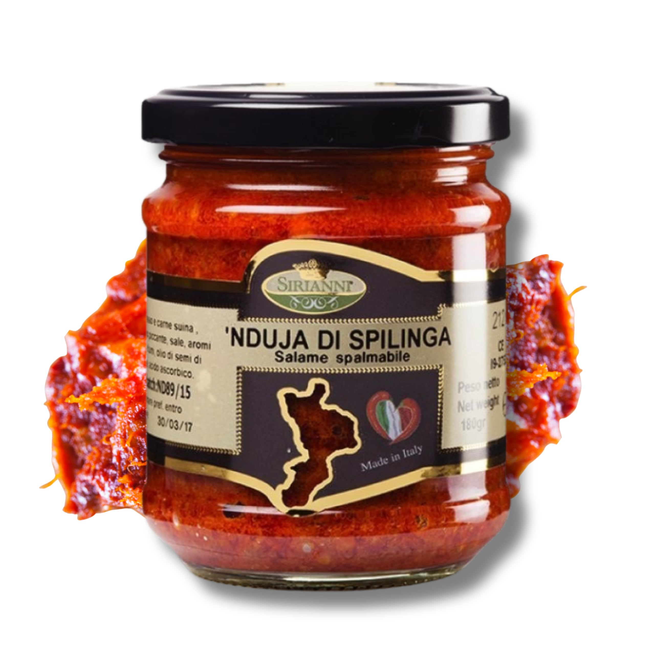 Nduja di Spilinga I Würzige Streichsalami aus Italien I Gourmet I Calabria I kleines Familienunternehmen I Authentisch Hergestellt in Italien von Siriani Tropea