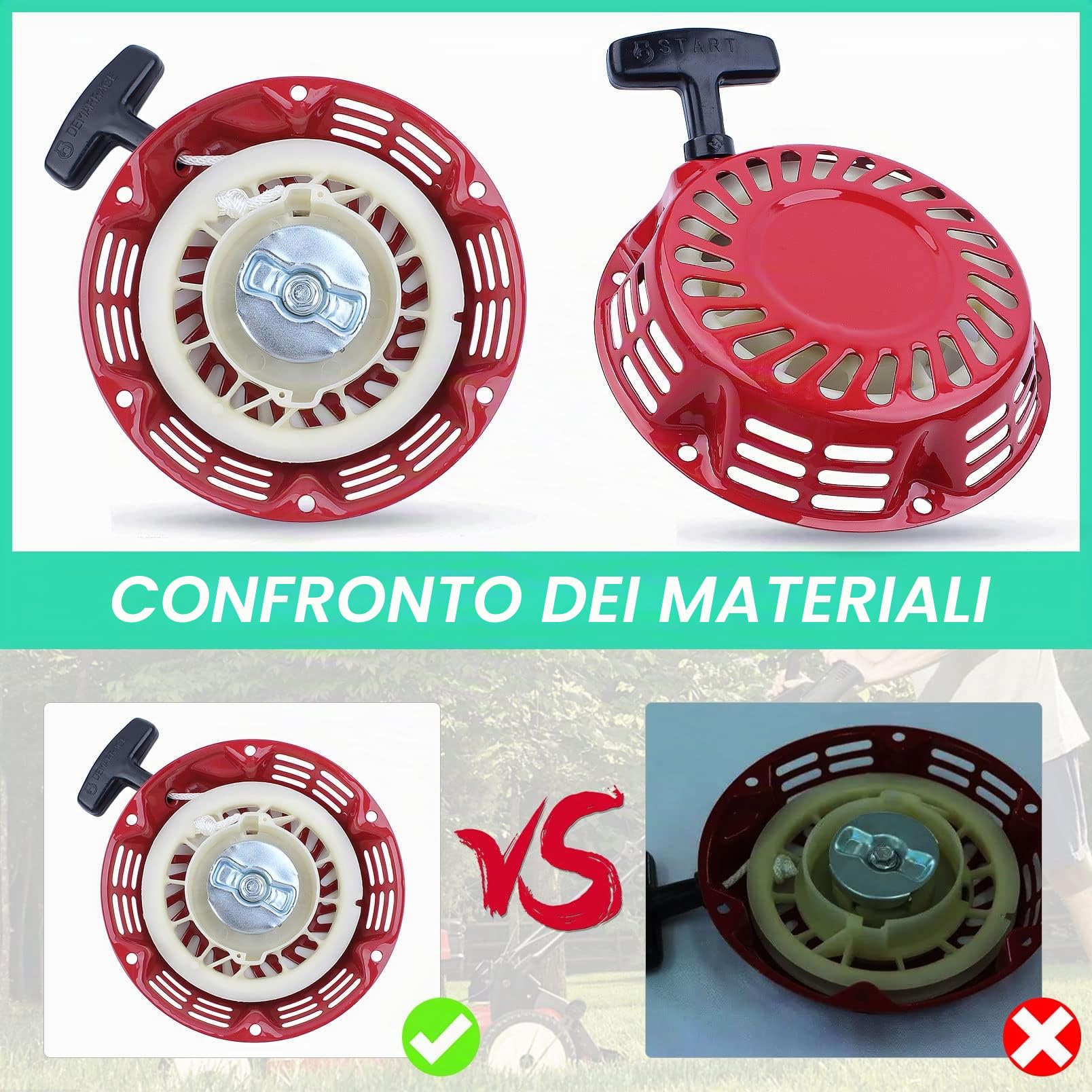 ADEFOL Avviamento a Strappo per Motore Honda GX120 GX160 GX200 5.5HP 6.5HP e Così Via, Avviatore Manuale + Coppa di Avviamento Parti di Ricambio Recoil Starter