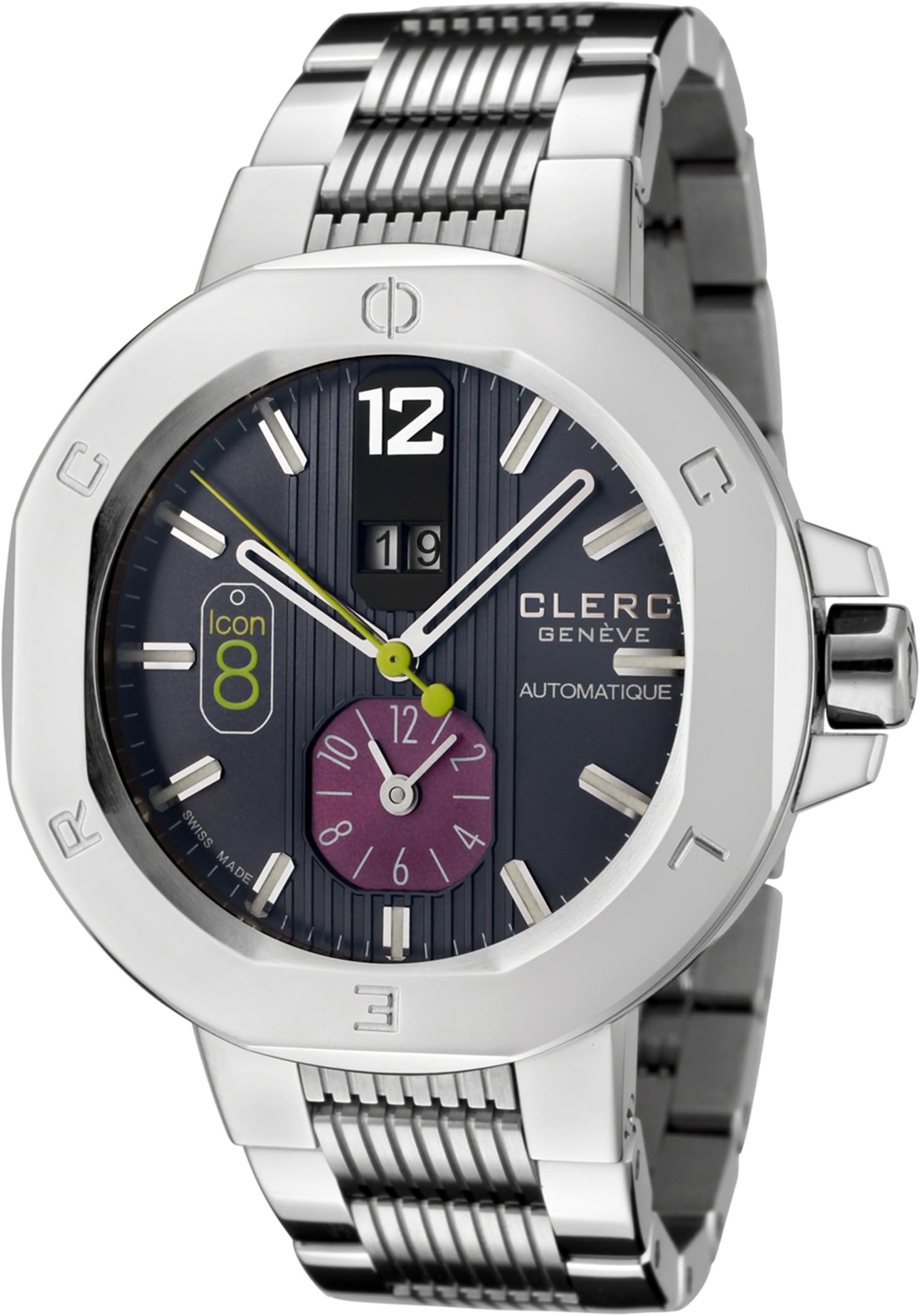 Clerc Men's Icon 8 Automatic Dual Time Stainless Steel