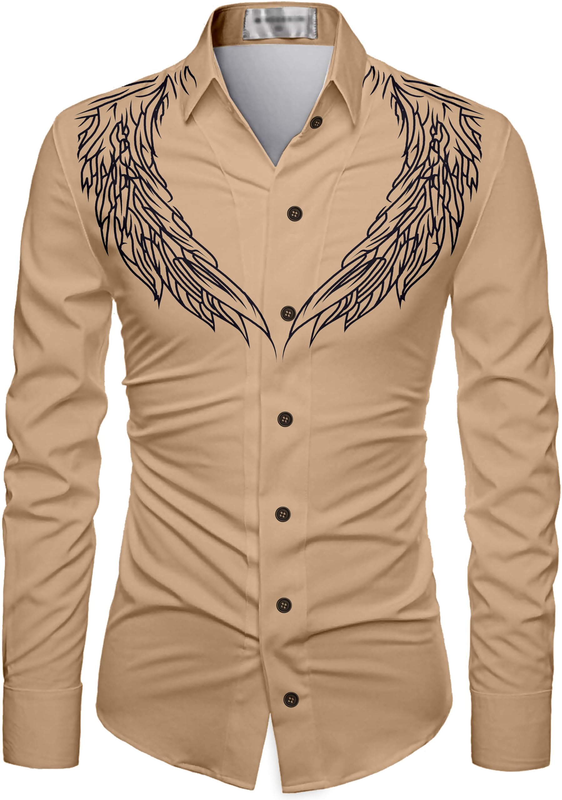 Men's Polycotton Regular Fit Printed Unstitched Shirt Fabric 2.25 Meters with Elegant Design For Casual Outings, Parties, Festivals (PEACH)-image-7
