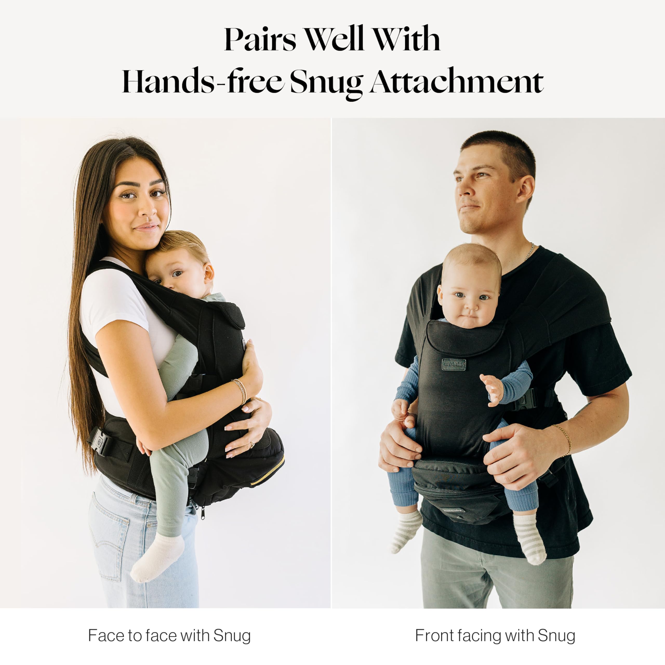 Tushbaby Hip Carrier for Babies & Toddlers (Olive) - Safety-Certified, Machine Washable Child Waist Seat for One Hand Support with Multi-Pocket Storage, 23”- 44” Waist, Holds Kids 0-3 yrs up to 45lbs — view 8