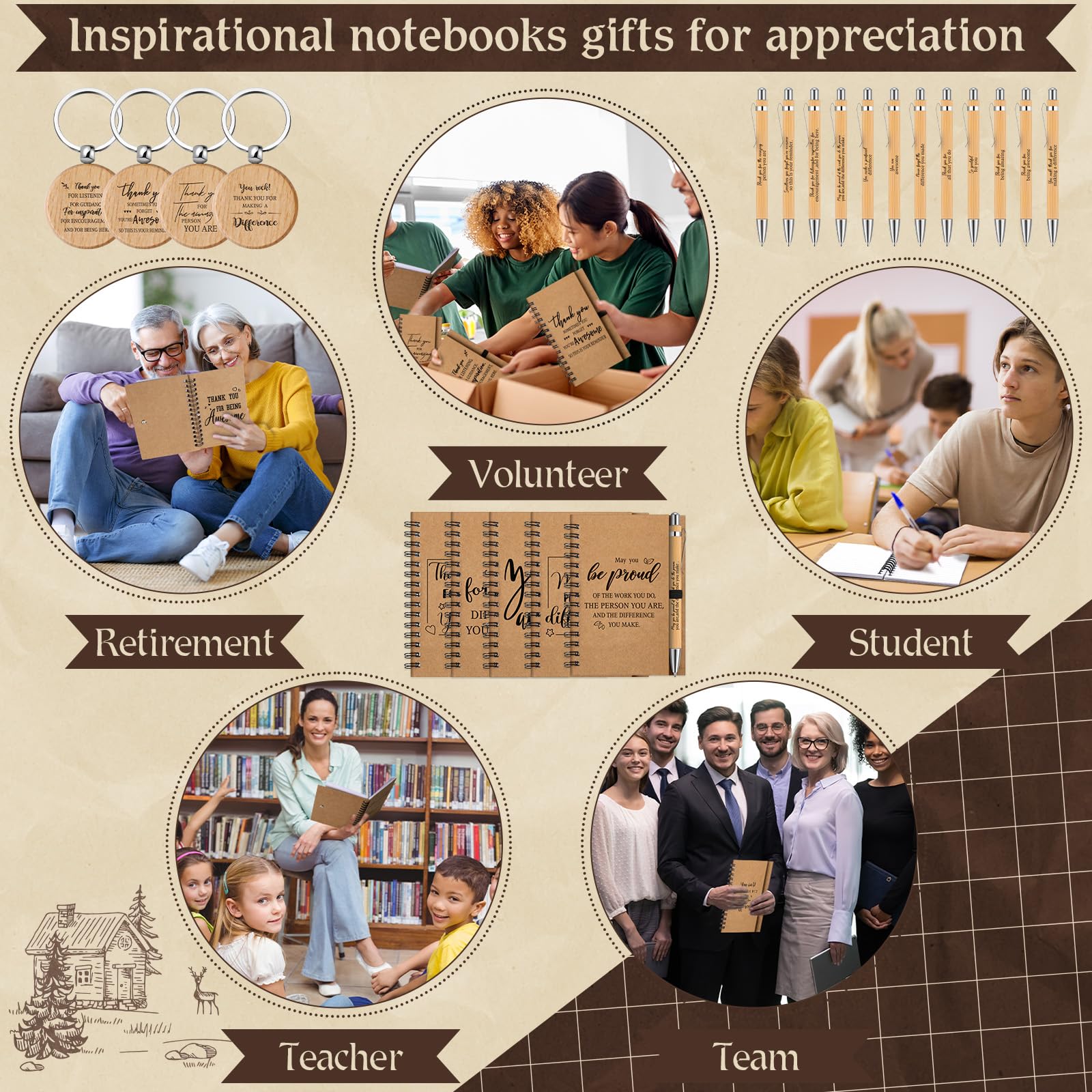 Fulmoon 50 Pcs Employee Appreciation Gifts Bulk Inspirational Wooden ...