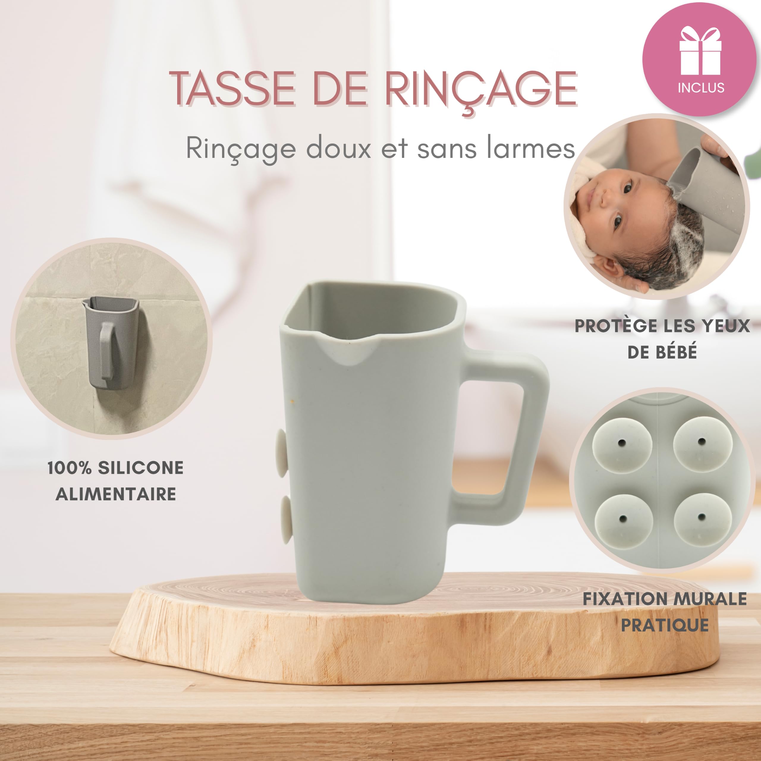 Baignoire Pliable Bébé sur Pied 9 en 1 - Kit de Bain Complet avec Support Stable