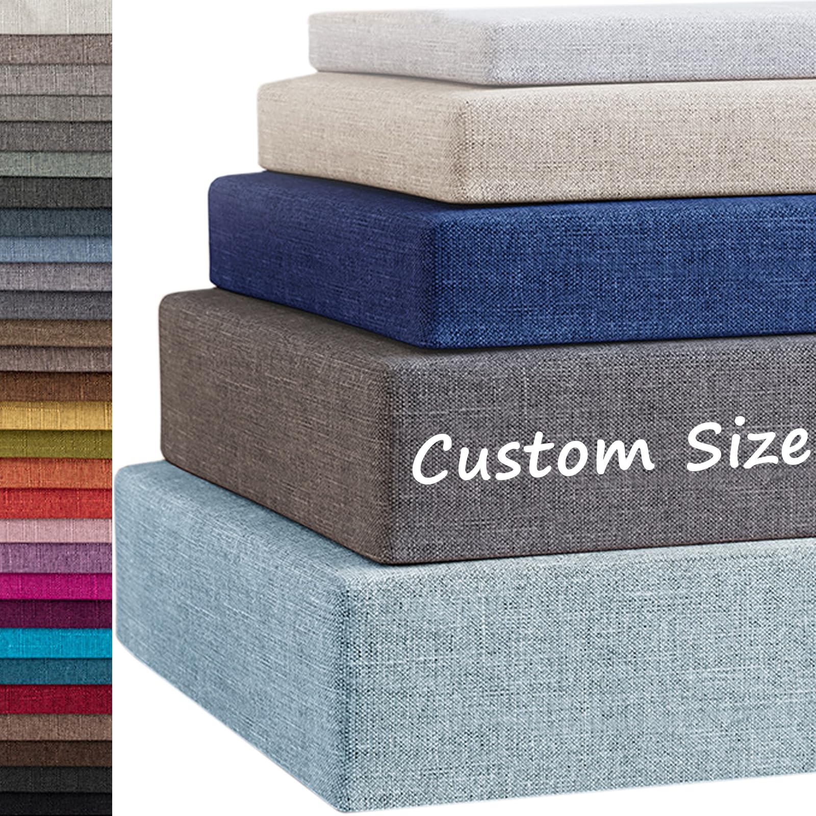 Bay Window Cushion Indoor Trapezoid Shape Custom Size Bench Seat Cushions Non-Slip Patio Furniture Replacement Cushions 75D Piping Outdoor Foam Pads