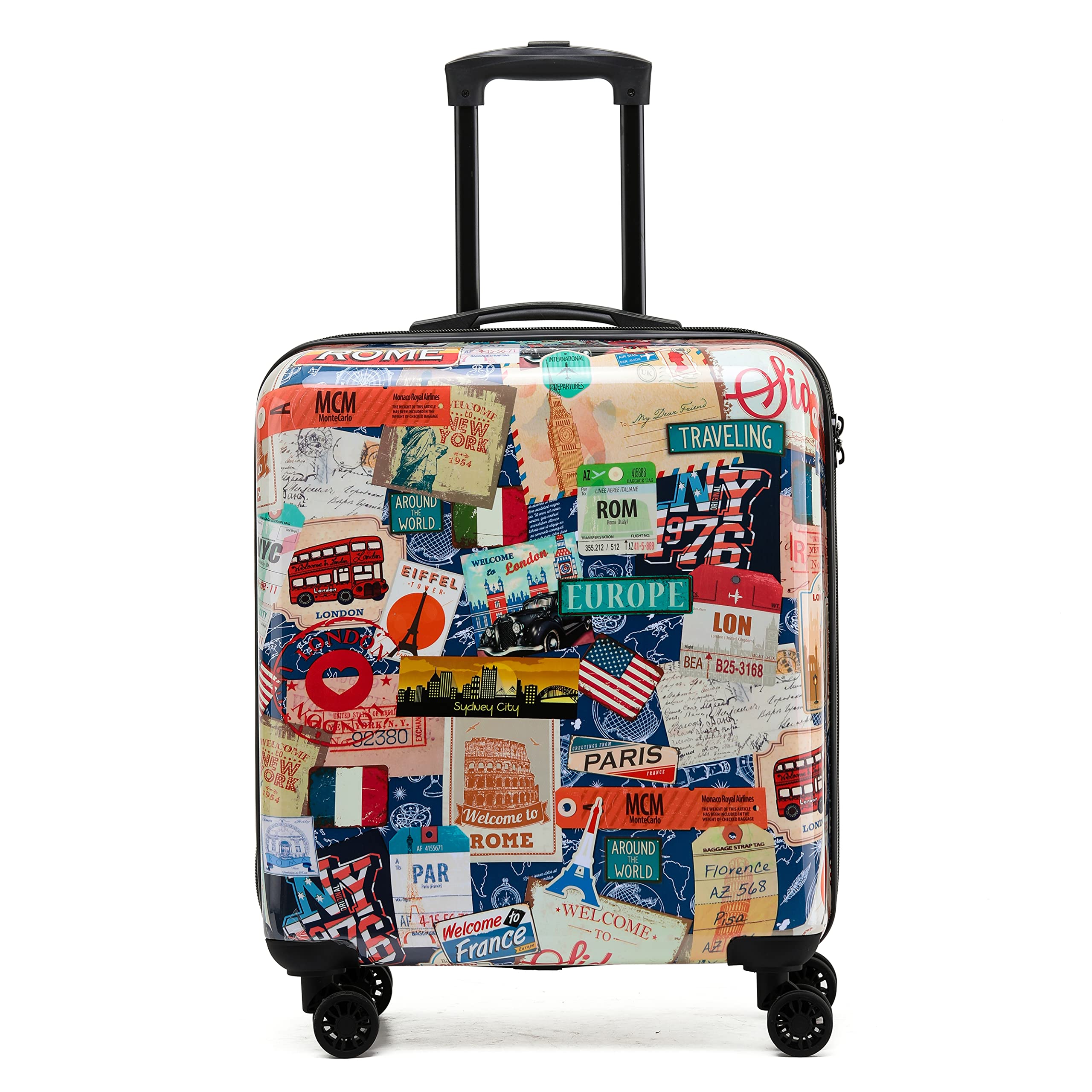 Flight Knight Luggage Medium - 8 Wheel Hard Case Suitcases - Side Lock - Cabin & Check-in Large Sizes - easyJet, British Airways, Ryanair, Jet 2 Approved