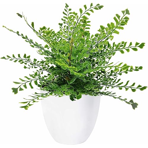 NOUKOW 14" Small Fake Boston Ferns Artificial Plants for Home Decor intdoor Fake Potted Plants for Office Desk Farmhouse Room Decor